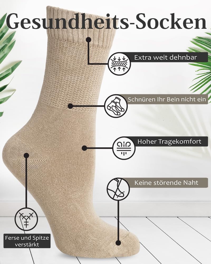 Thumbnail 1 de Fiera Besa BESA2022BDDC Women's Diabetic Socks, Bamboo, Seamless, 4 Pairs