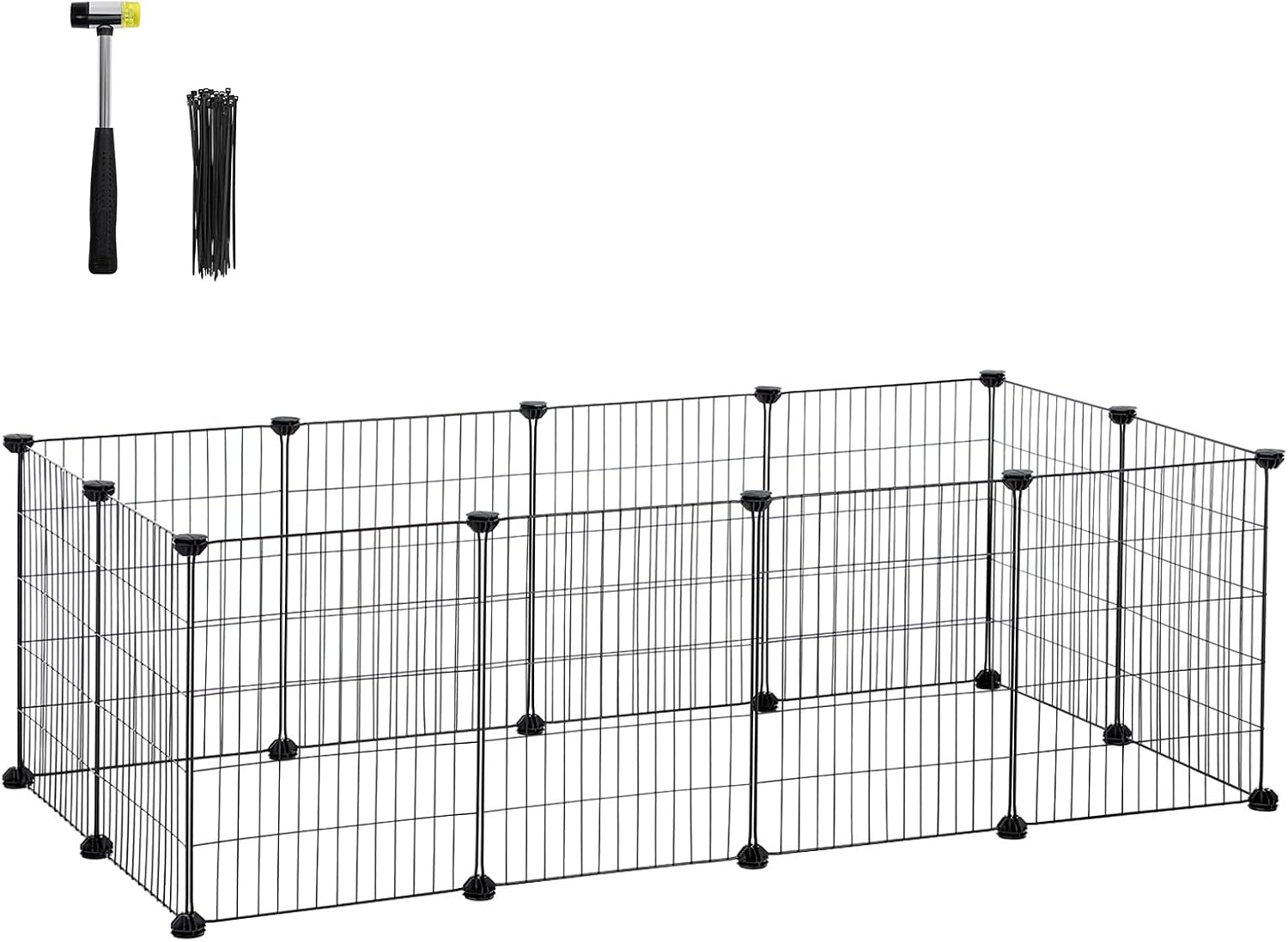 Detalle de SONGMICS LPI01H Guinea Pig Playpen, Modular Metal Run, 143 x 73 x 46 cm