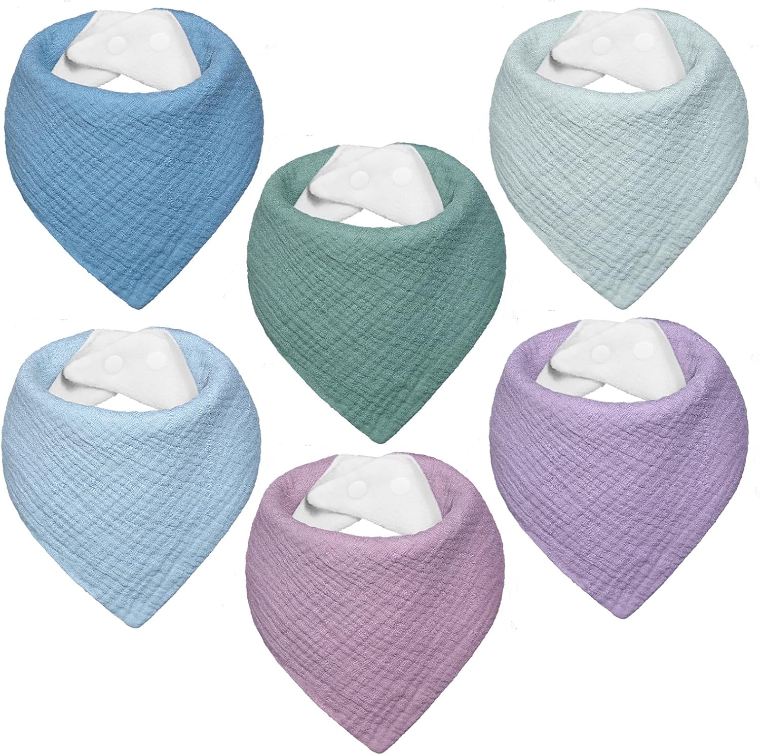 Detalle de IKWOLETI Baby Dreieckstuch Lätzchen 6er Set