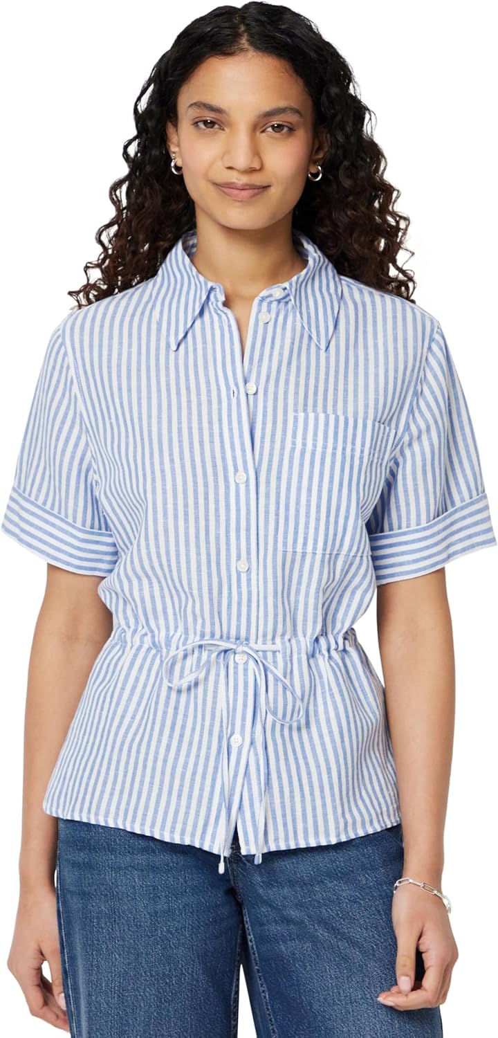 Thumbnail 6 de Amazon Essentials Women's Relaxed-Fit Linen Blend Wide-Sleeve Shirt with Adjustable Waist