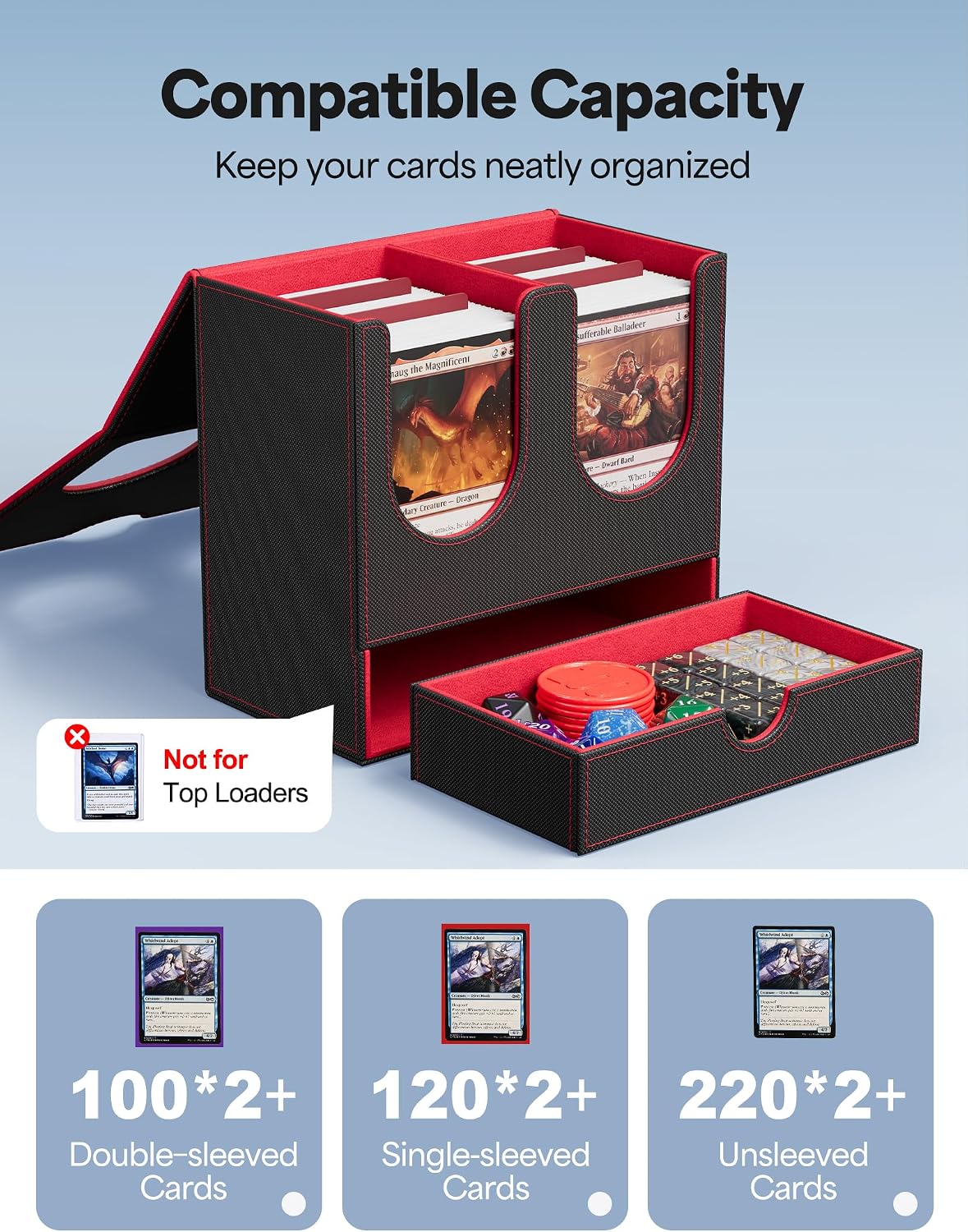 Detalle de Banloga Card Deck Box for 200 Double-Sleeved Cards