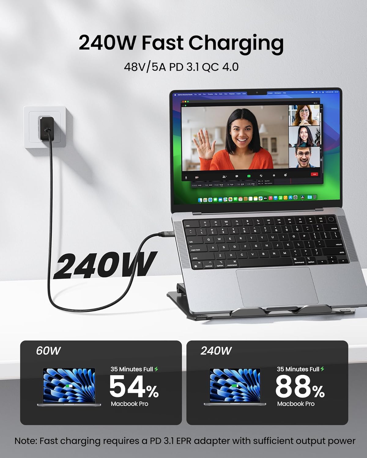 Thumbnail 4 de Silkland USB C Monitor Display Cable 3.3ft 8K 240W 🔌