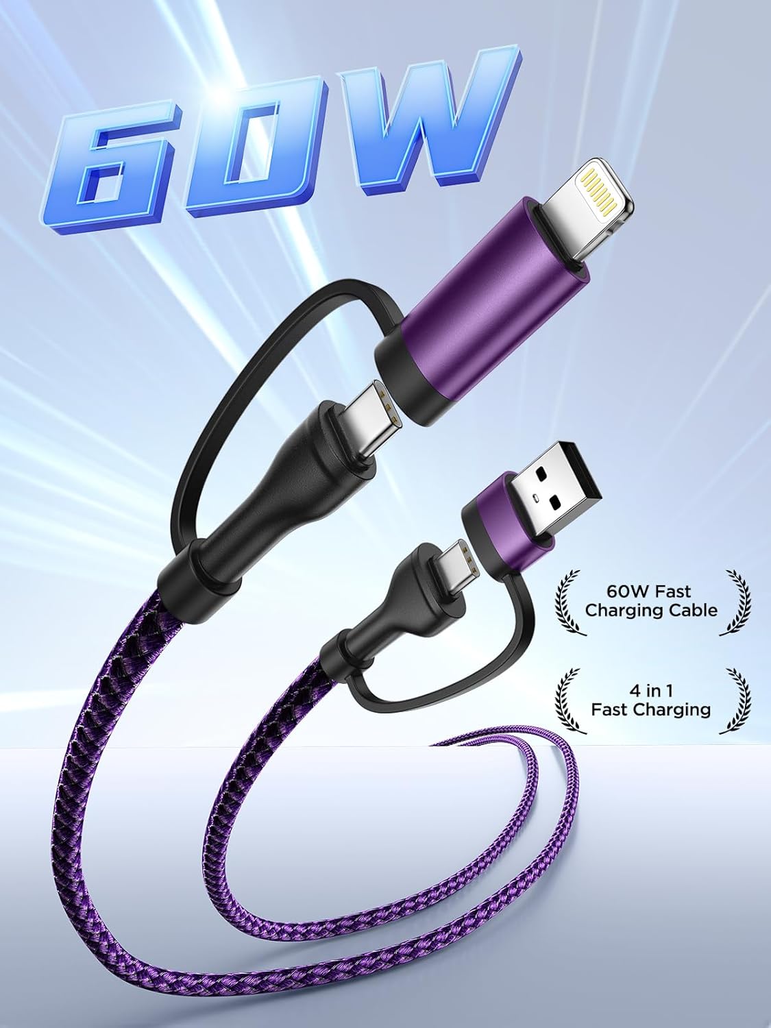 Thumbnail 2 de 60W 4-in-1 Fast Charging Cable