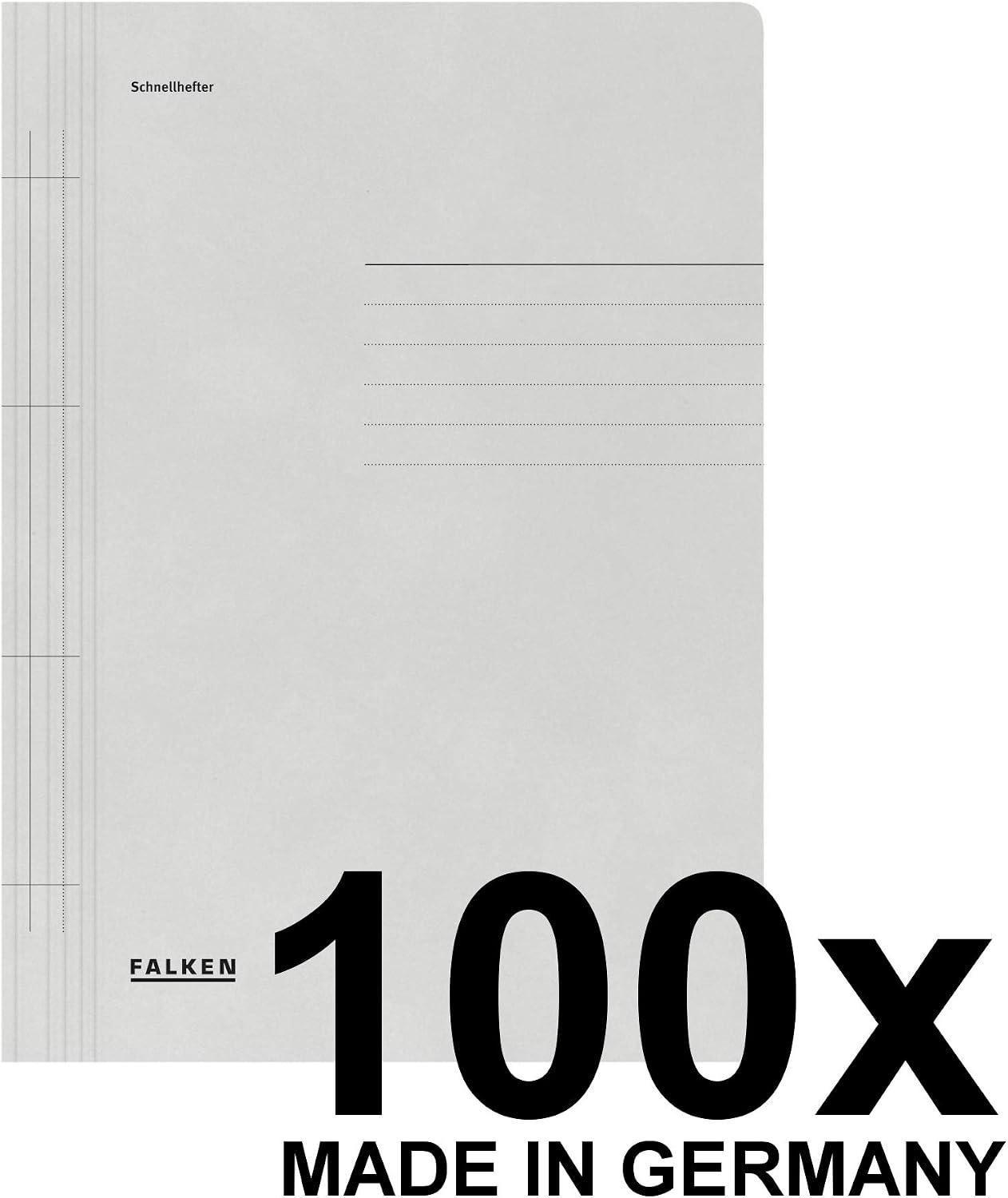Detalle de Falken Cartelline in carta riciclata DIN A4, confezione 100 pezzi grigio – con copertura metallica e certificazione Blue Angel
