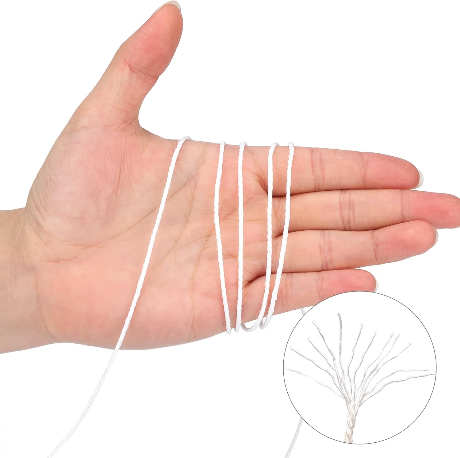 Thumbnail 1 de G2PLUS Weiß Bäcker Bindfäden aus 100% Baumwolle (2 mm), 100 m – Bastel- und Dekokordel für DIY & Garten