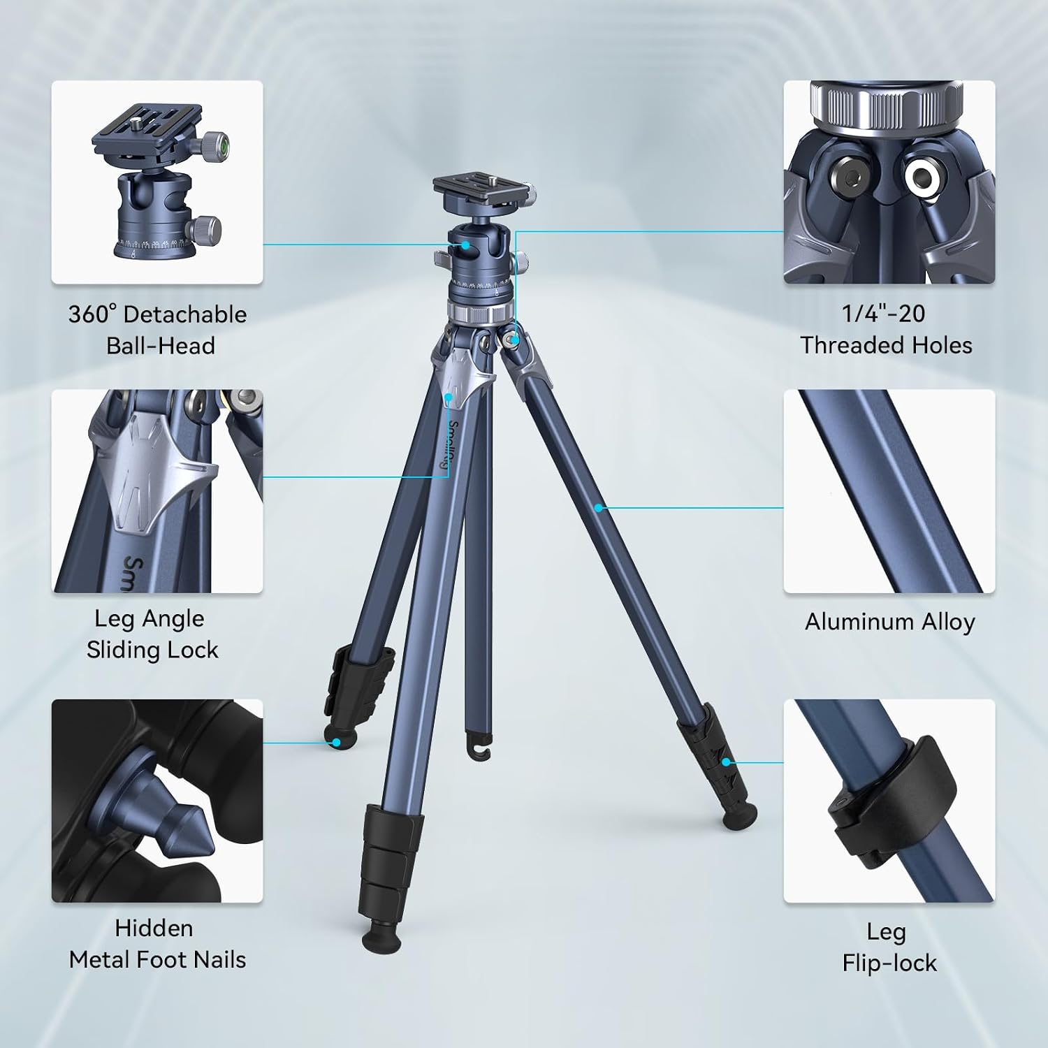Thumbnail 6 de SMALLRIG Lightweight Travel Tripod AP-02 – kompaktes Reisestativ mit 8 kg Tragkraft