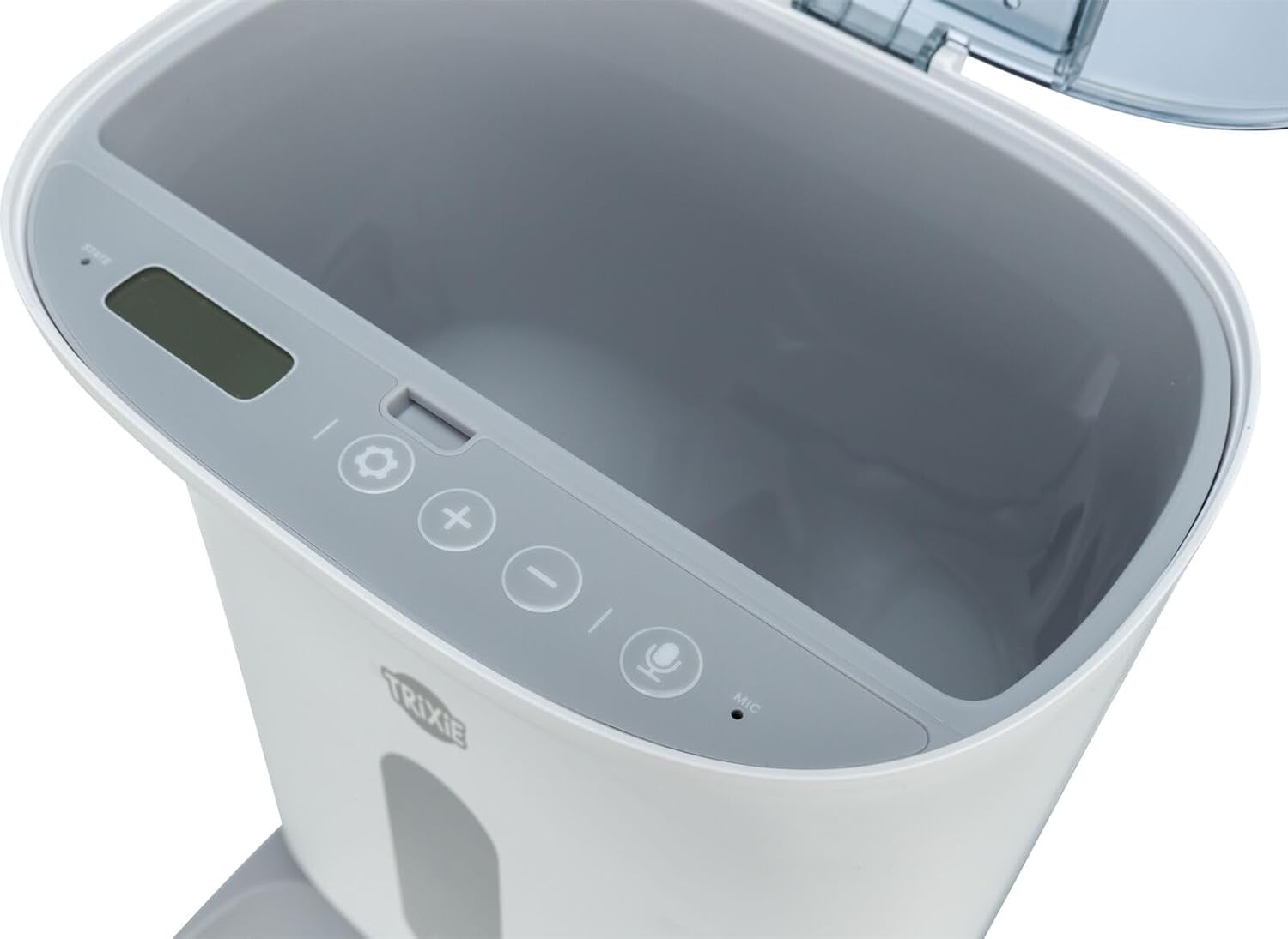 Detalle 2 de TRIXIE Futterautomat TX8 2.0 – weiß/grau, 4,5 l, 24 × 38 × 19 cm