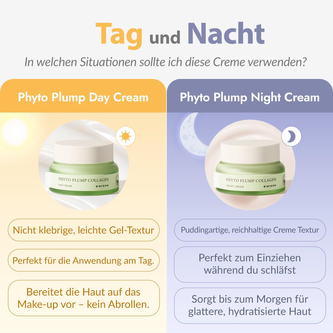 Detalle de MIZON PHYTO PLUMP COLLAGEN NIGHT CREAM – vegane Kollagen-Nachtcreme (50 ml) für Feuchtigkeit & Falten