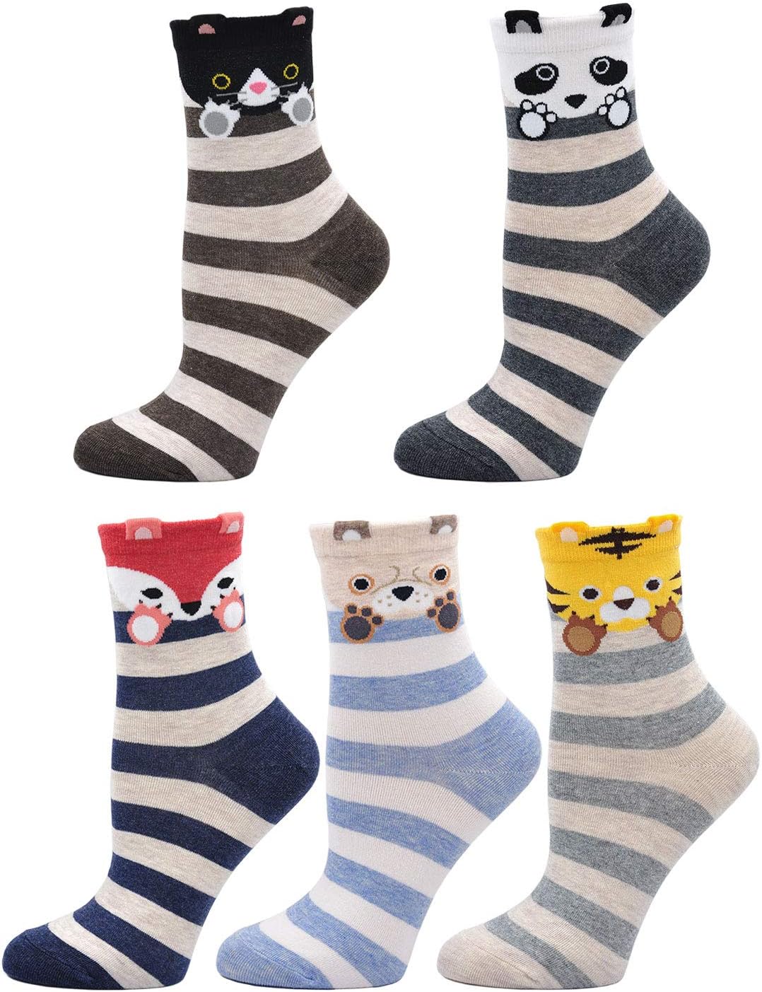 Detalle 2 de LOFIR Chaussettes fantaisie animaux 5 paires