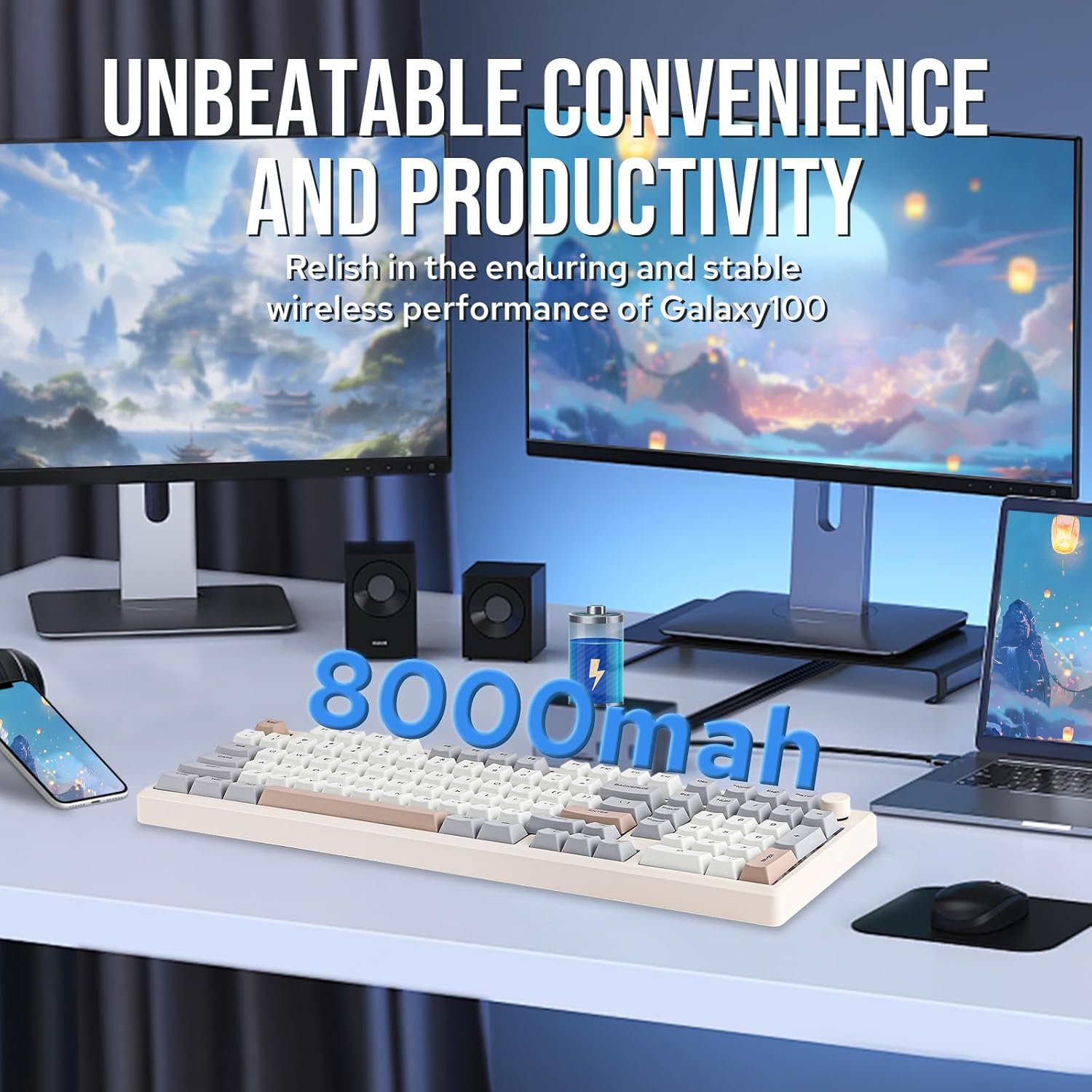 Thumbnail 1 de EPOMAKER Galaxy100 8000mAh wireless keyboard ⌨