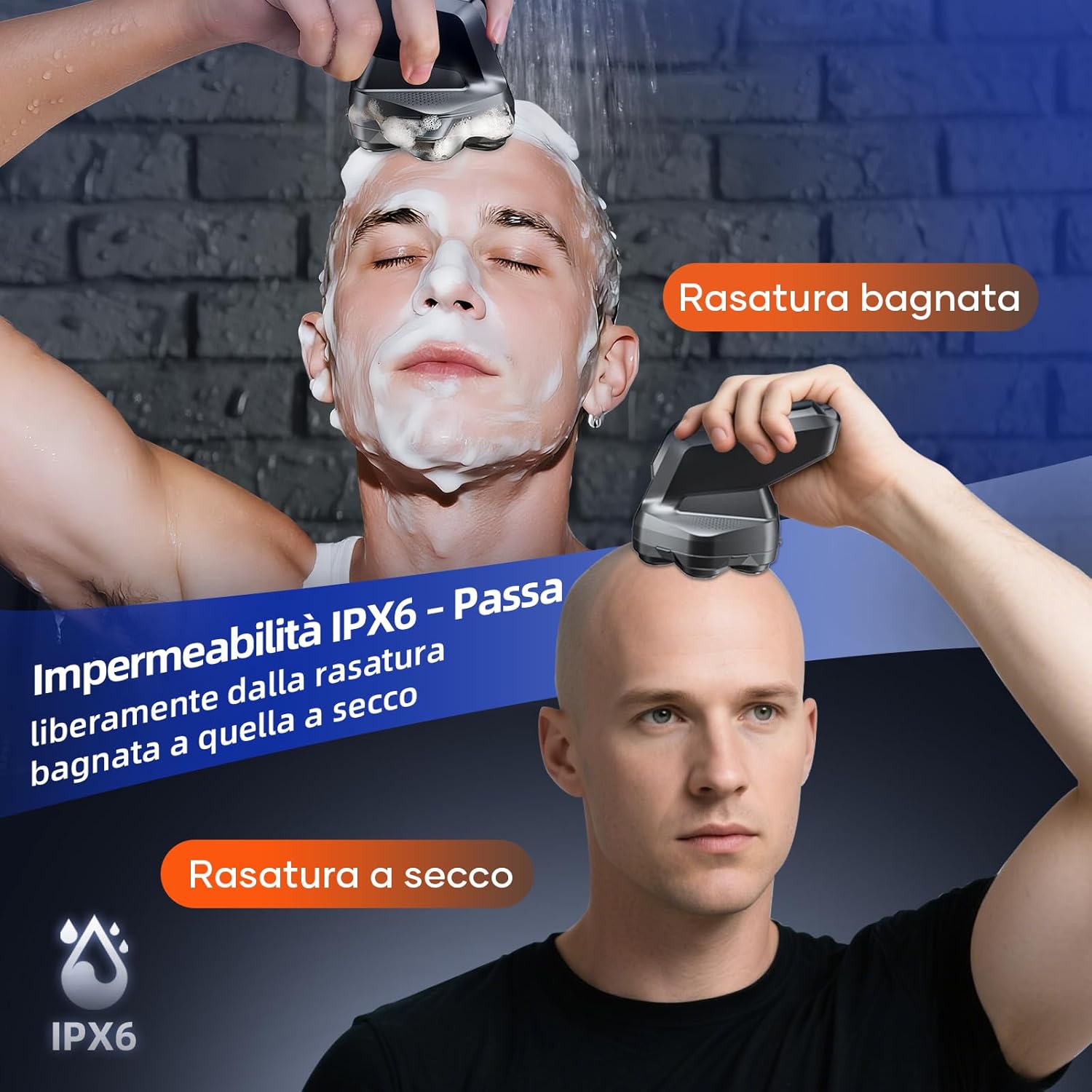 Thumbnail 5 de kensen 7D Rasoio Testa Calva Uomo 100 min autonomia