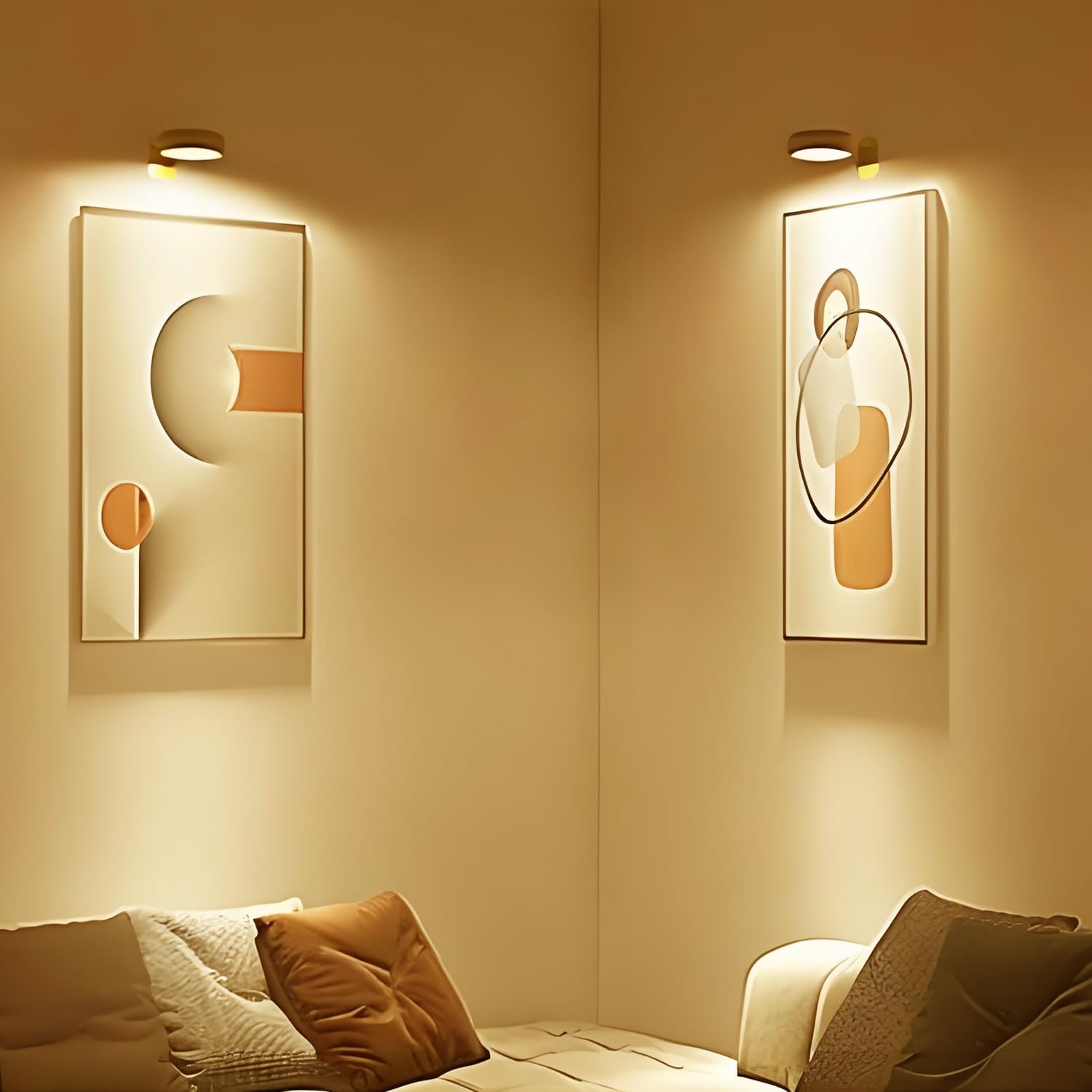 Thumbnail 6 de Anmossi LPL-3 draadloze schilderijverlichting, 3-delige set in goud met dimfunctie