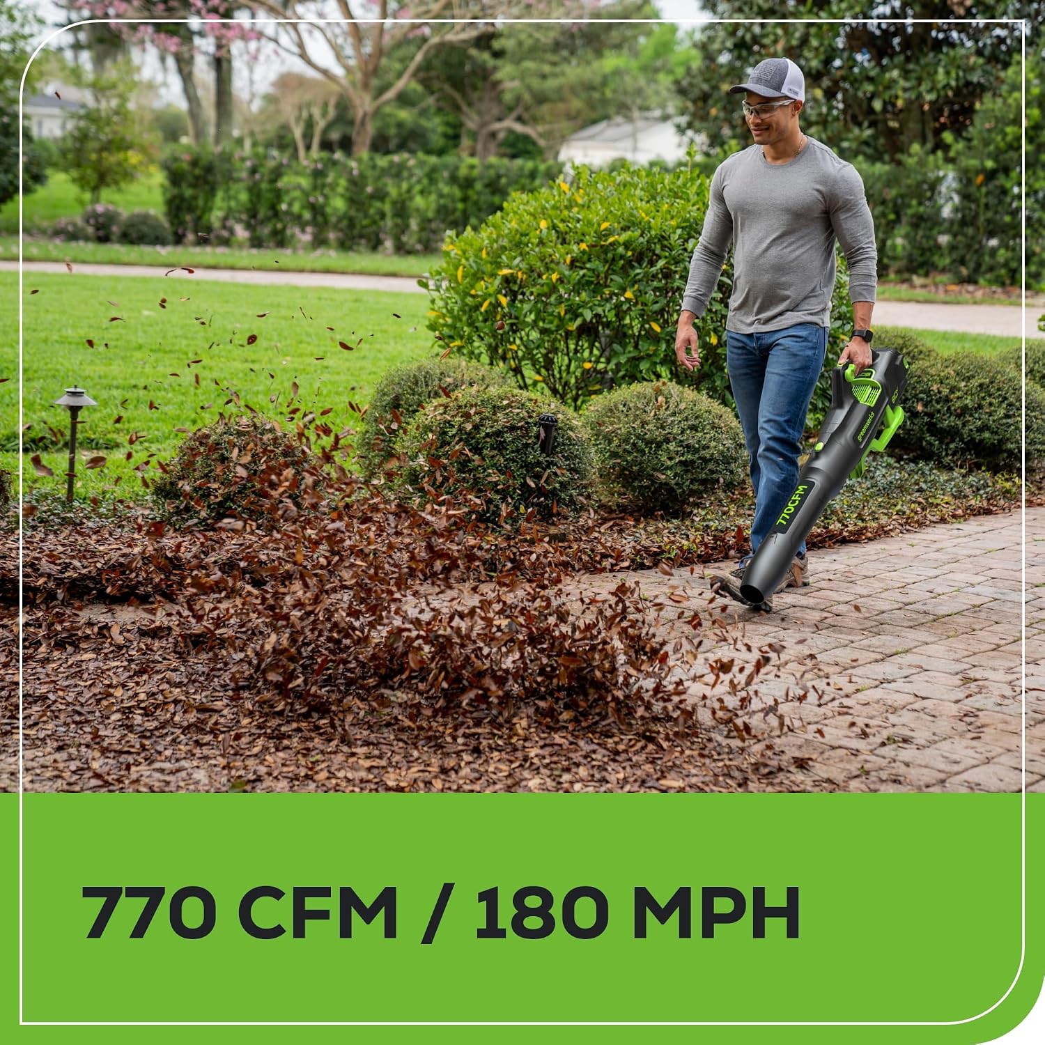 Detalle de Greenworks electric leaf blower 770 CFM