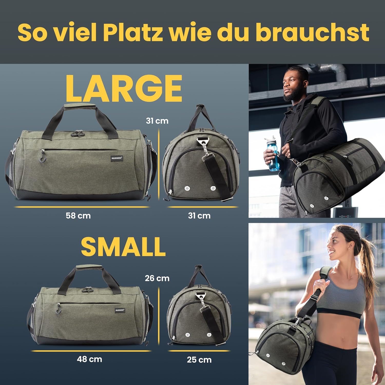 Thumbnail 1 de Heldenwerk Sporttasche groß mit Schuhfach