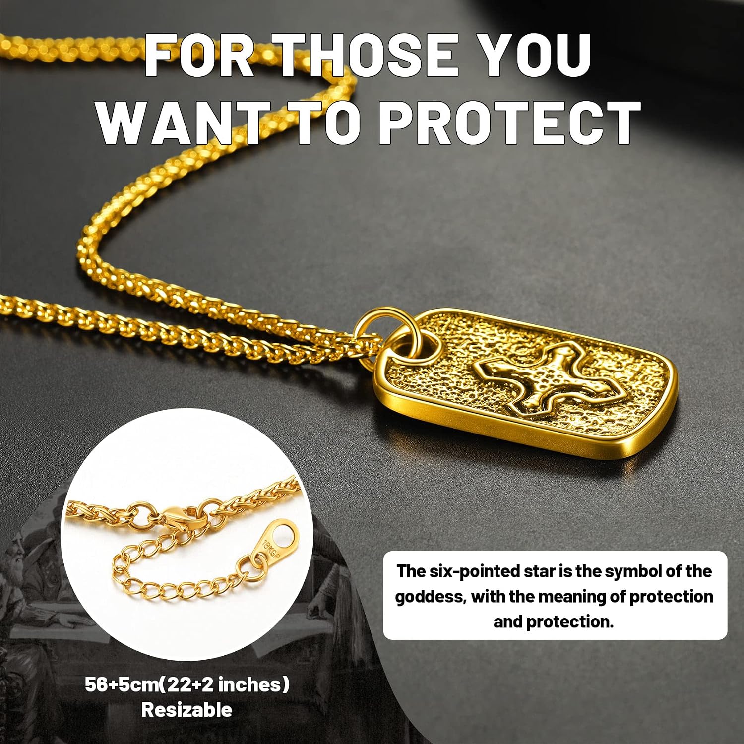 Thumbnail 5 de ChainsHouse Collier Étoile de David 55 cm