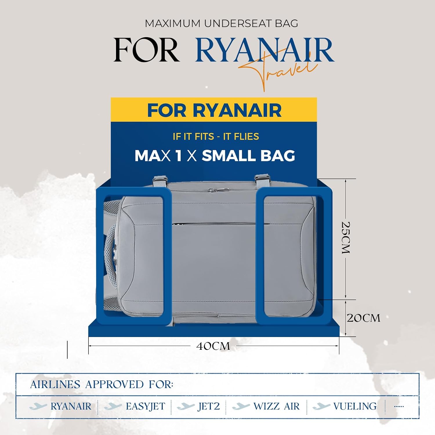 Detalle de VMIKIV Mochila cabina 20L 40x20x25