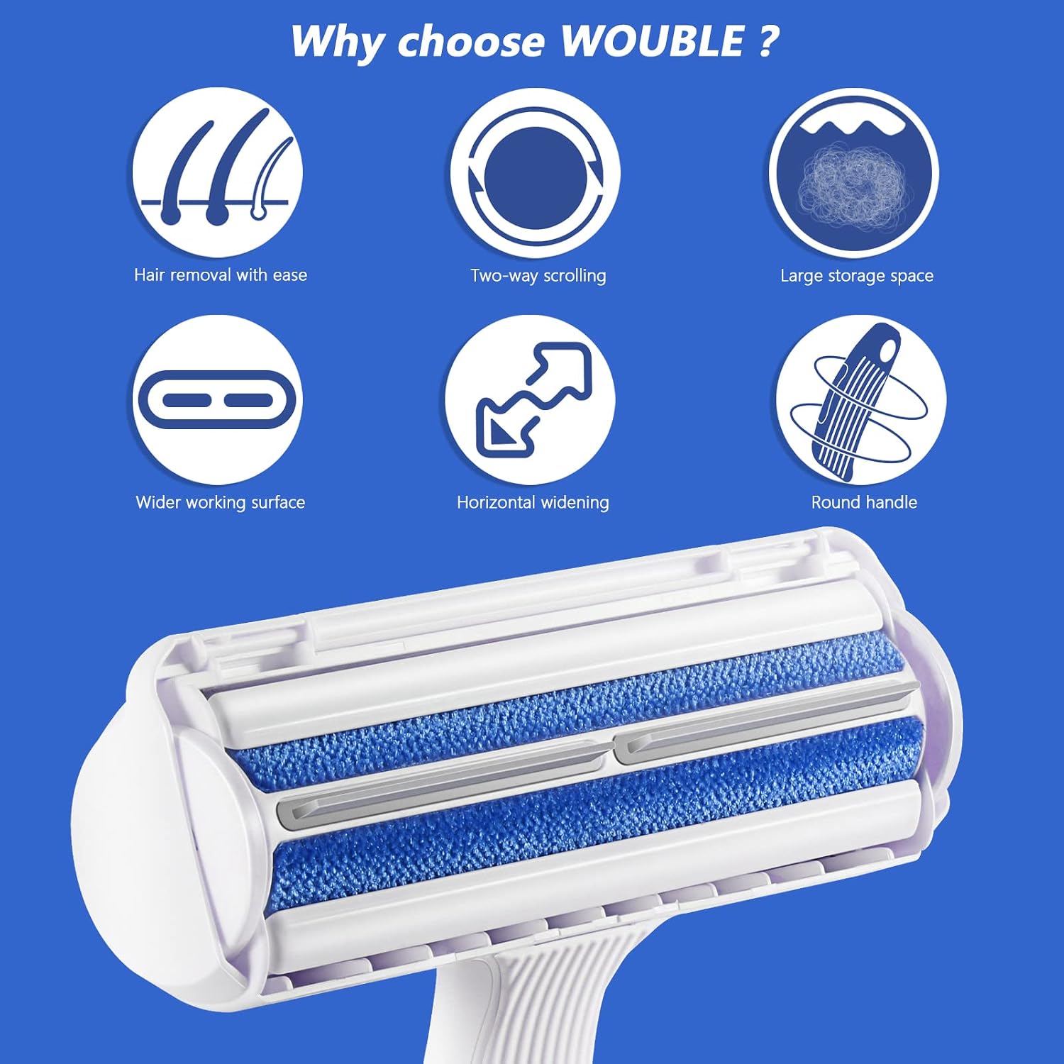 Detalle de Wouble Pet Hair Remover Roller: Reusable Brush for Dog and Cat Hair