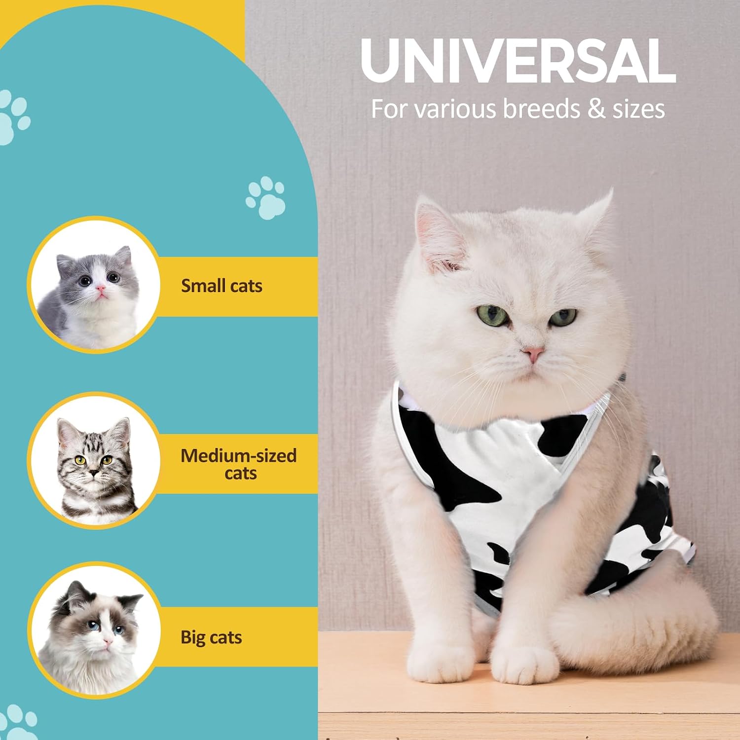 Detalle de Avont Katzenbody nach OP Erholungsanzug – elastischer Modal-Recovery-Suit für Katzen