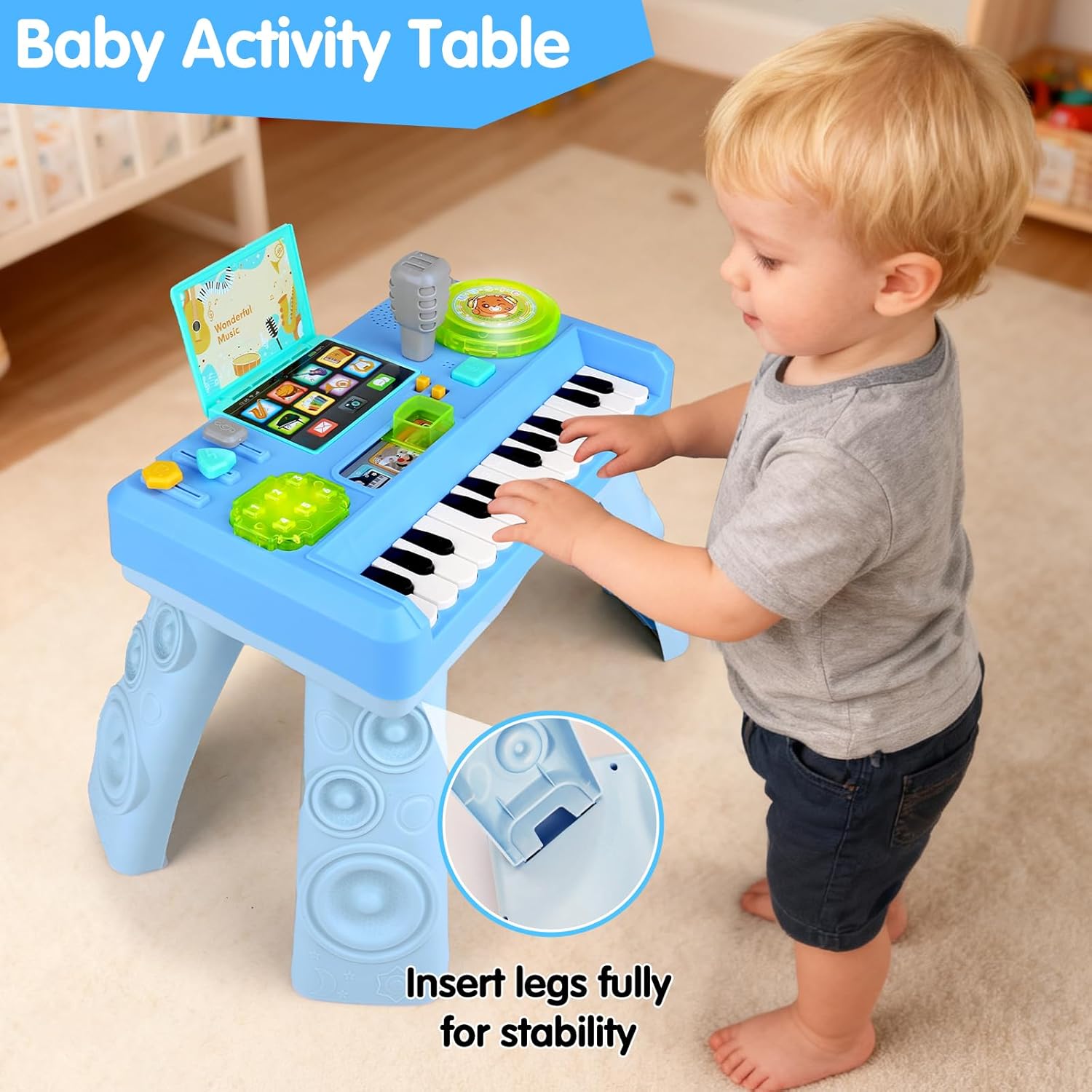 Detalle 2 de Baby DJ Table for Toddlers 1-3: Interactive Musical Piano & DJ Toy
