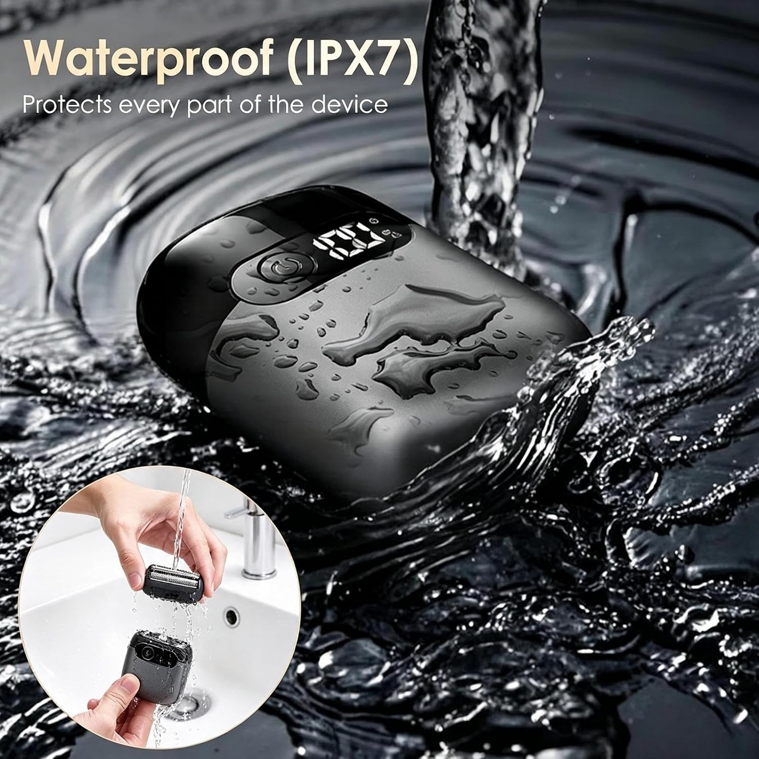 Detalle 1 de Sonatraxs MS-9723B-01 Electric Foil Shaver and Beard Trimmer, Wet/Dry, USB-C