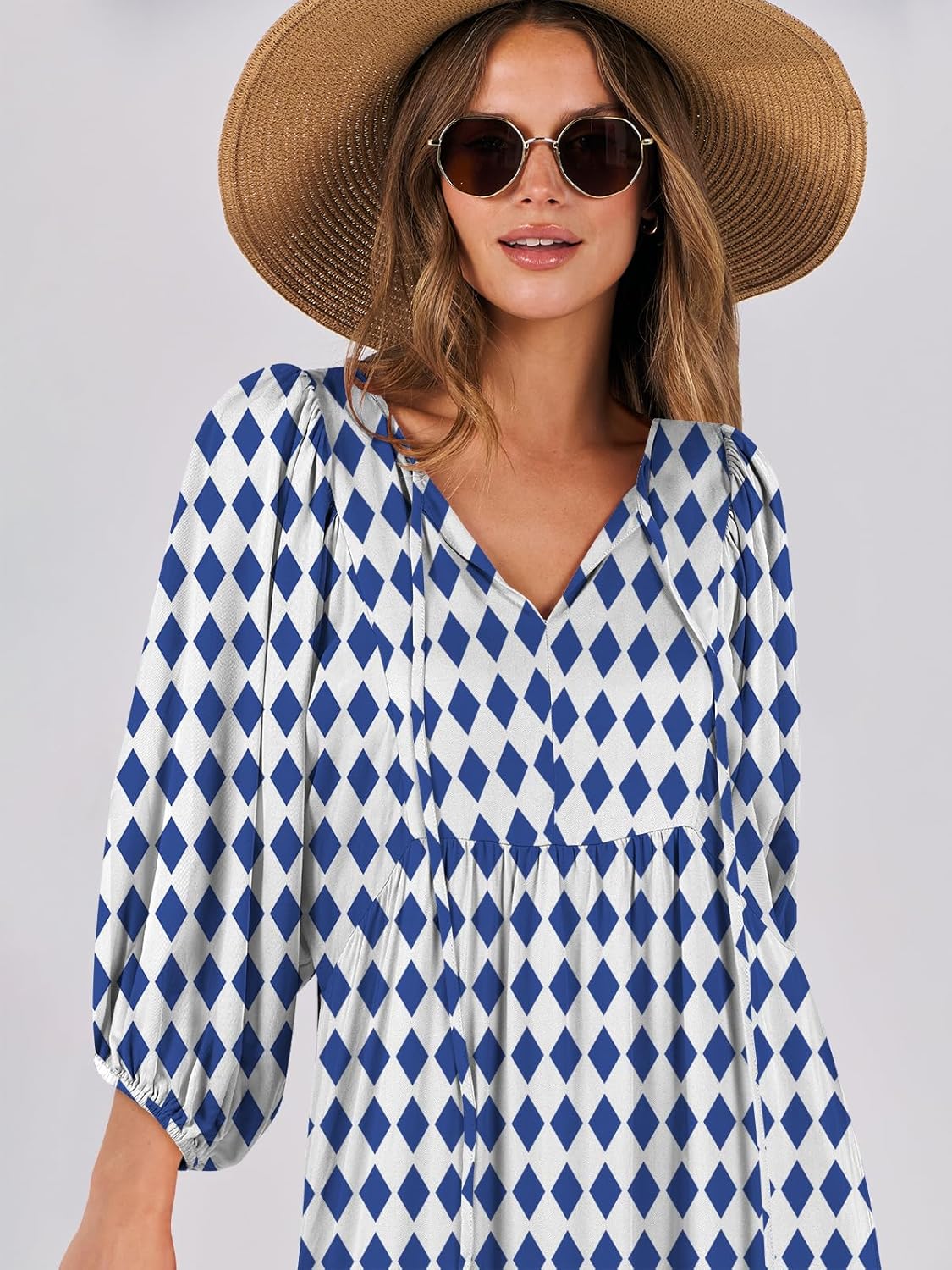 Thumbnail 4 de ANRABESS Womens Boho Maxi Dress V‑Neck 2026