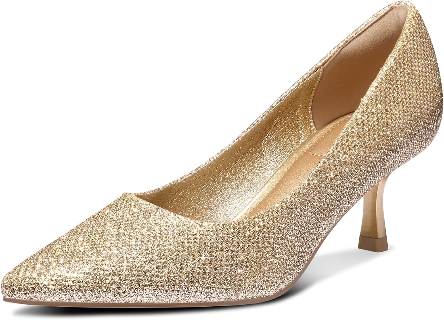 Thumbnail 6 de mysoft Kitten Heels for Women Low Heel Pumps (2 Inch) Closed Toe Wedding Dress Shoes