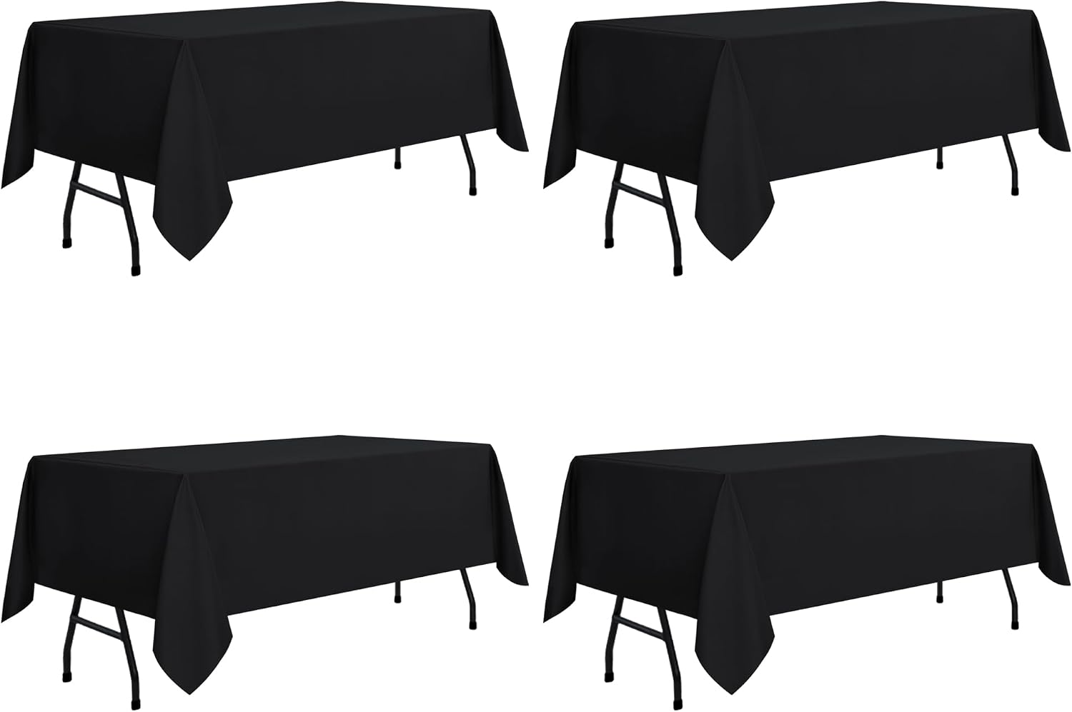 Detalle de sancua 4 Pack Black Tablecloth 60 x 84 Inch tablecloth 🧾