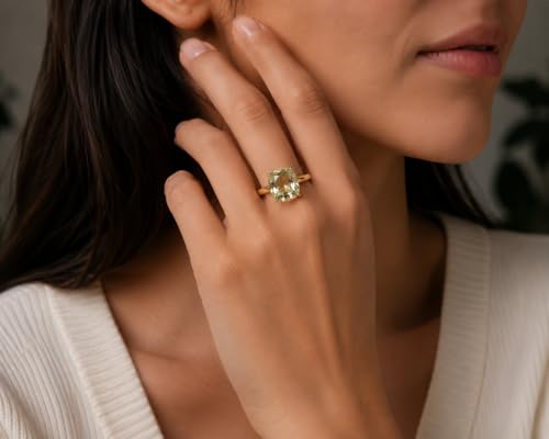 Detalle de Grüner Amethyst Ring Damen von Sophia Rose Jewellery – US-Größe 9 (Diameter 19 mm)