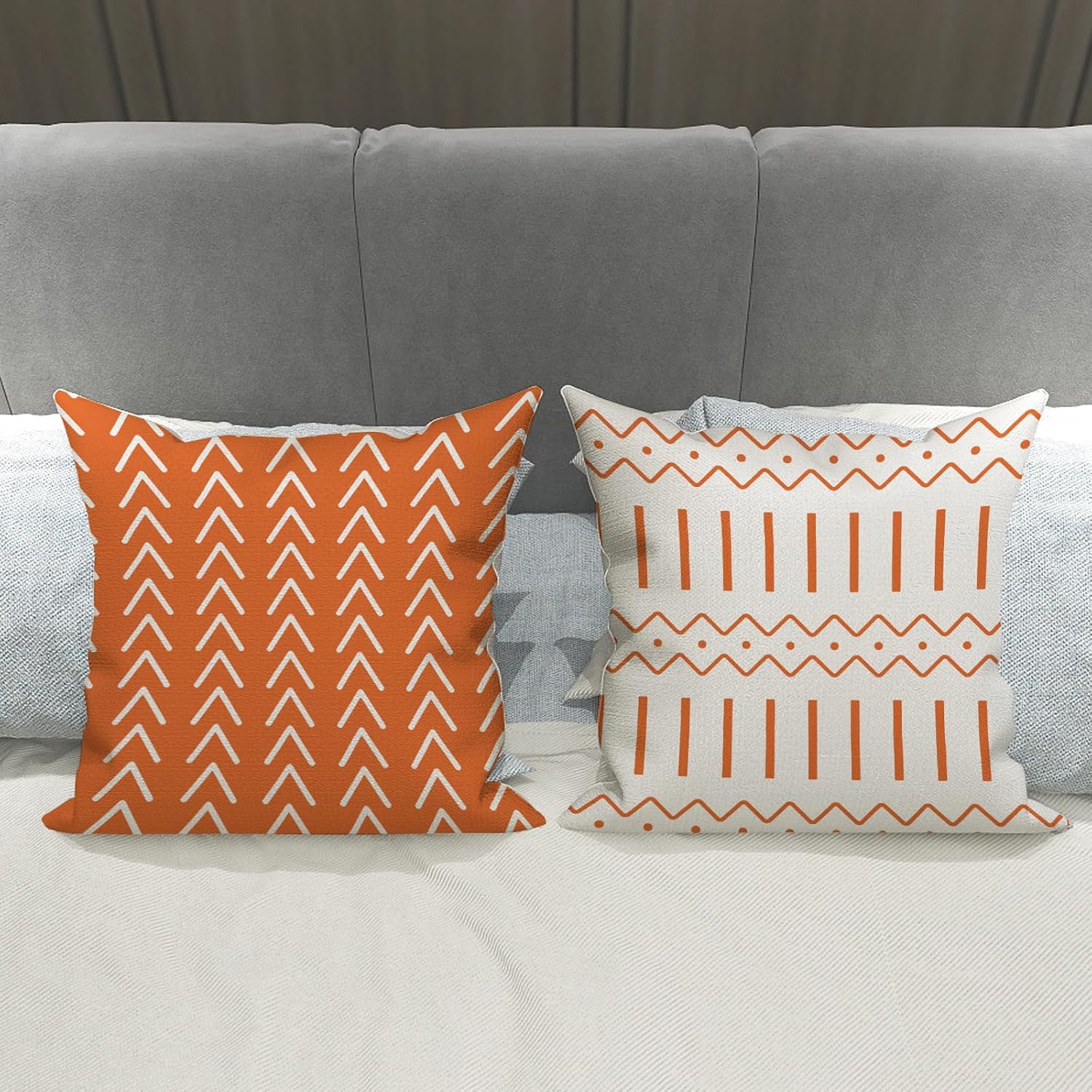 Thumbnail 4 de YCOLL Lot de 4 Housses de Coussin Décoratif 45x45 cm en Lin pour canapé et intérieur