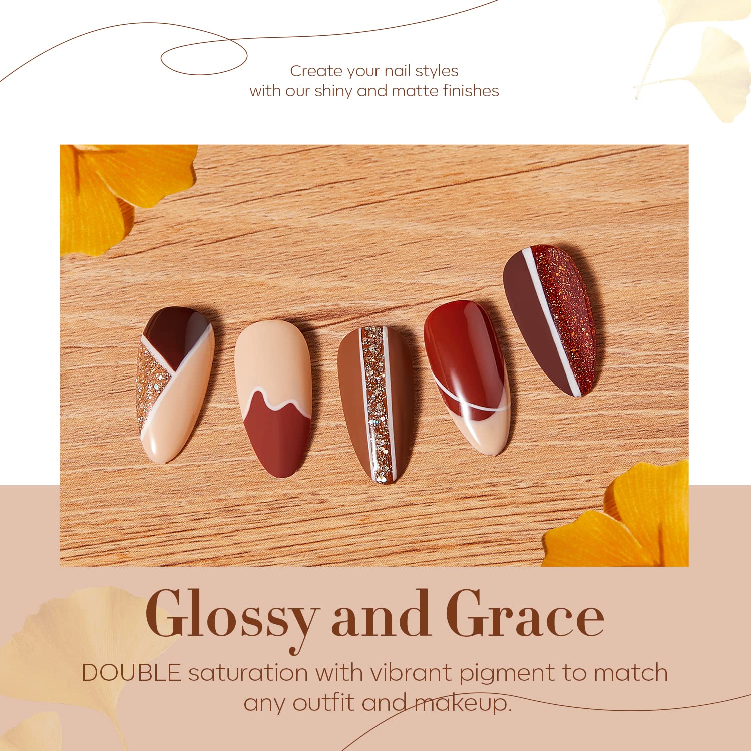 Detalle 1 de Modelones Glitter Gel Nail Polish Set, 6 Colors