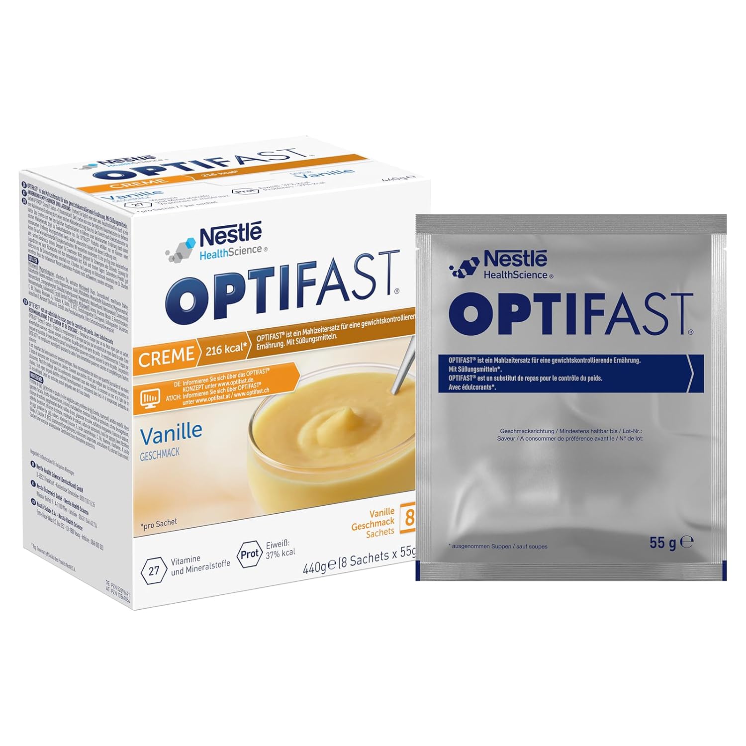 Thumbnail 5 de OPTIFAST Diät Creme Vanille (8 x 55 g) als eiweißreicher Mahlzeitenersatz zum Abnehmen
