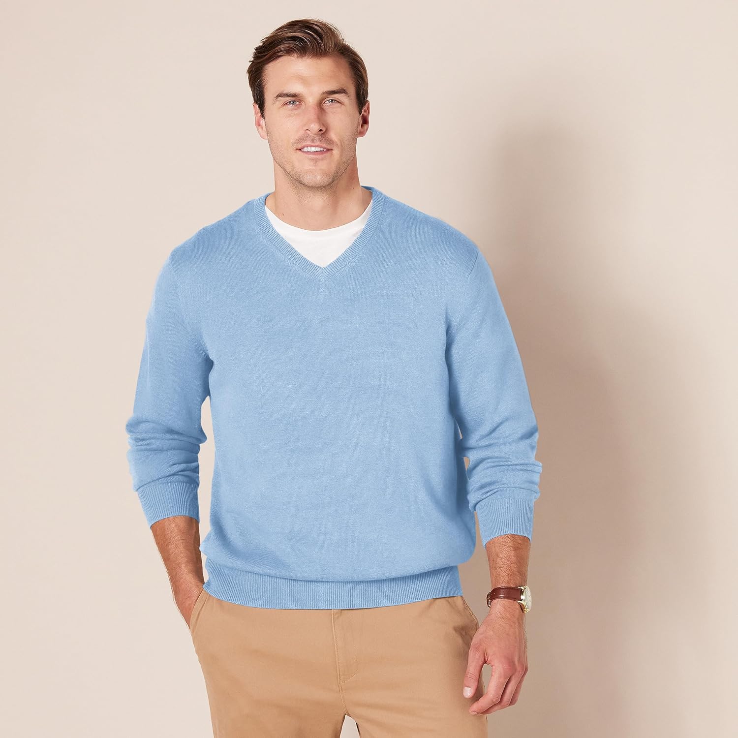 Thumbnail 5 de Amazon Essentials Herren-Pullover mit V-Ausschnitt aus Baumwolle (normale Passform)
