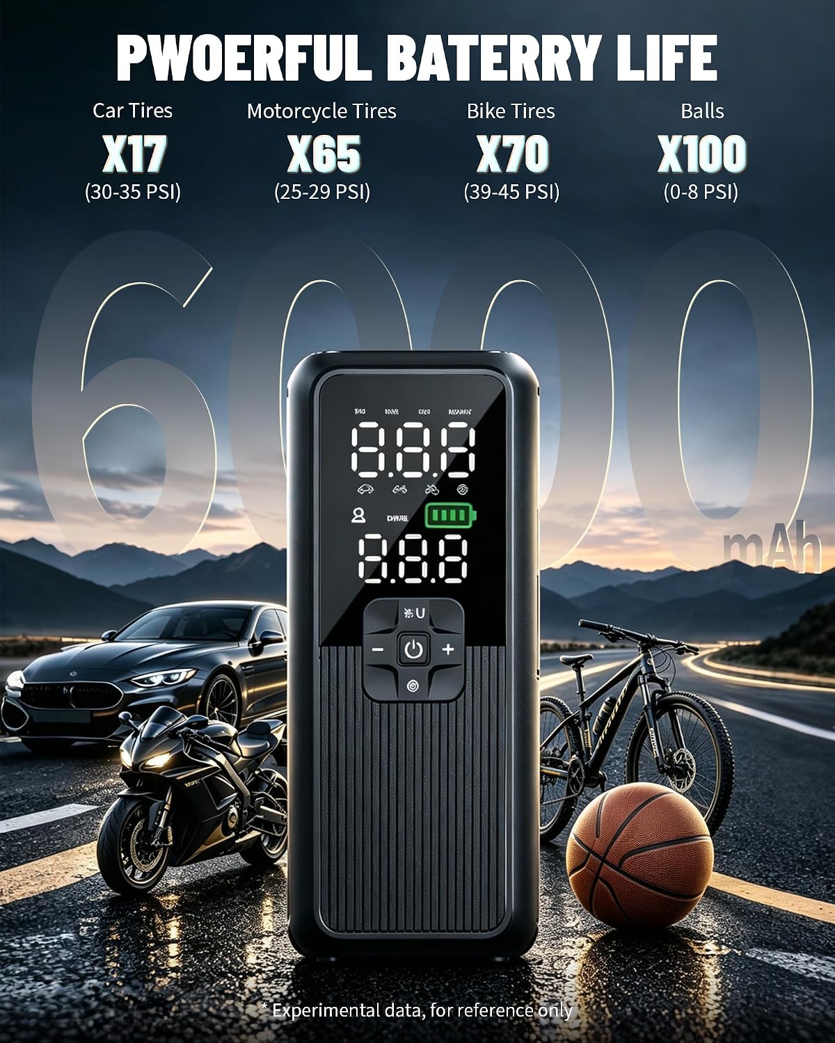 Detalle 2 de Birtokom Portable Tire Inflator, 6000mAh