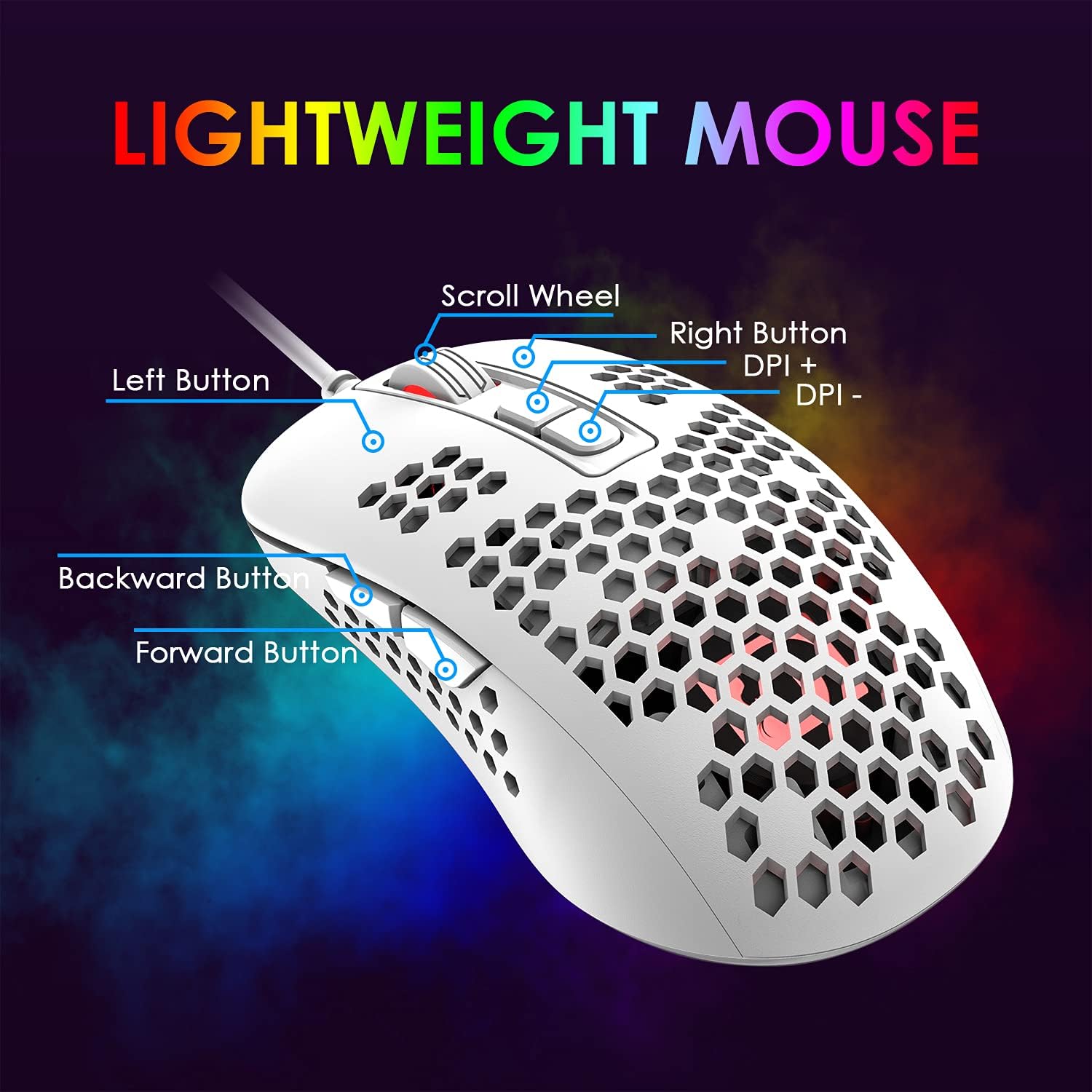 Detalle de KUIYN 383 Ultralight Wired Gaming Mouse