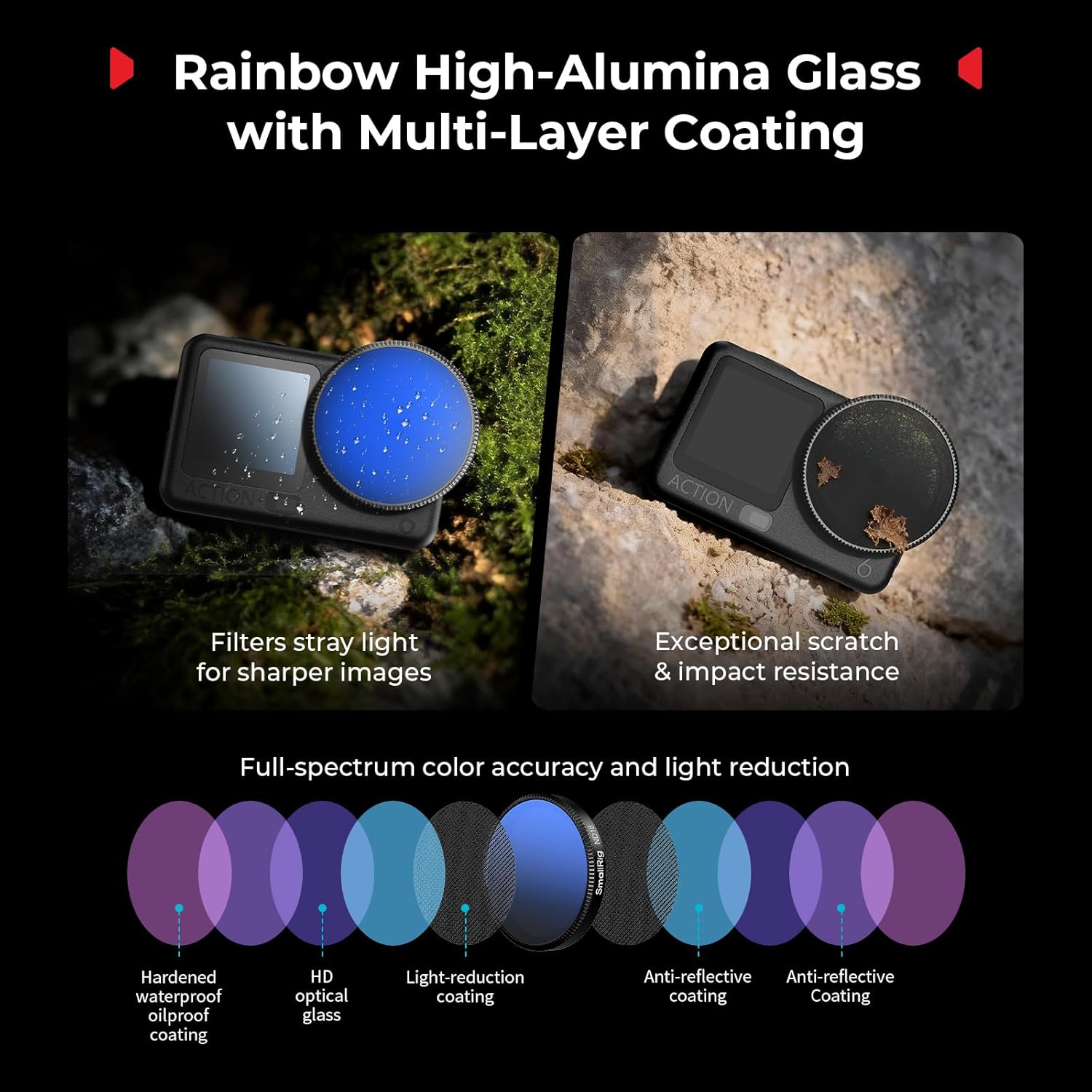 Thumbnail 3 de SmallRig ND16 Filter für DJI Osmo Action 6 – Aufsteckbar, inklusive Silikonhülle und Reinigungstuch