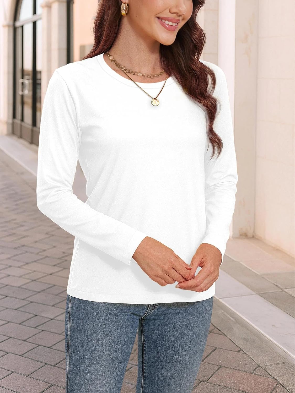 Thumbnail 5 de SMENG Women's Long Sleeve Cotton T-Shirt 2025