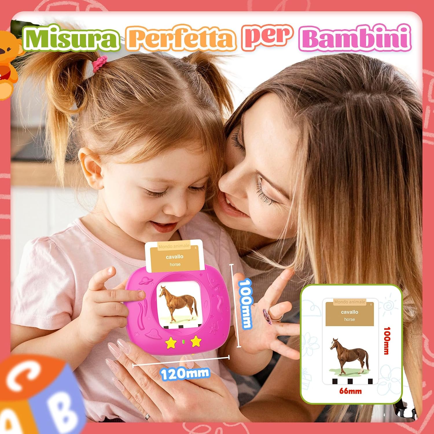 Detalle de Giochi Bambini 2 Anni: Flashcard Parlanti Italiano-Inglese, 216 Carte, 432 Parole, 25 Temi (HOMESTEC)