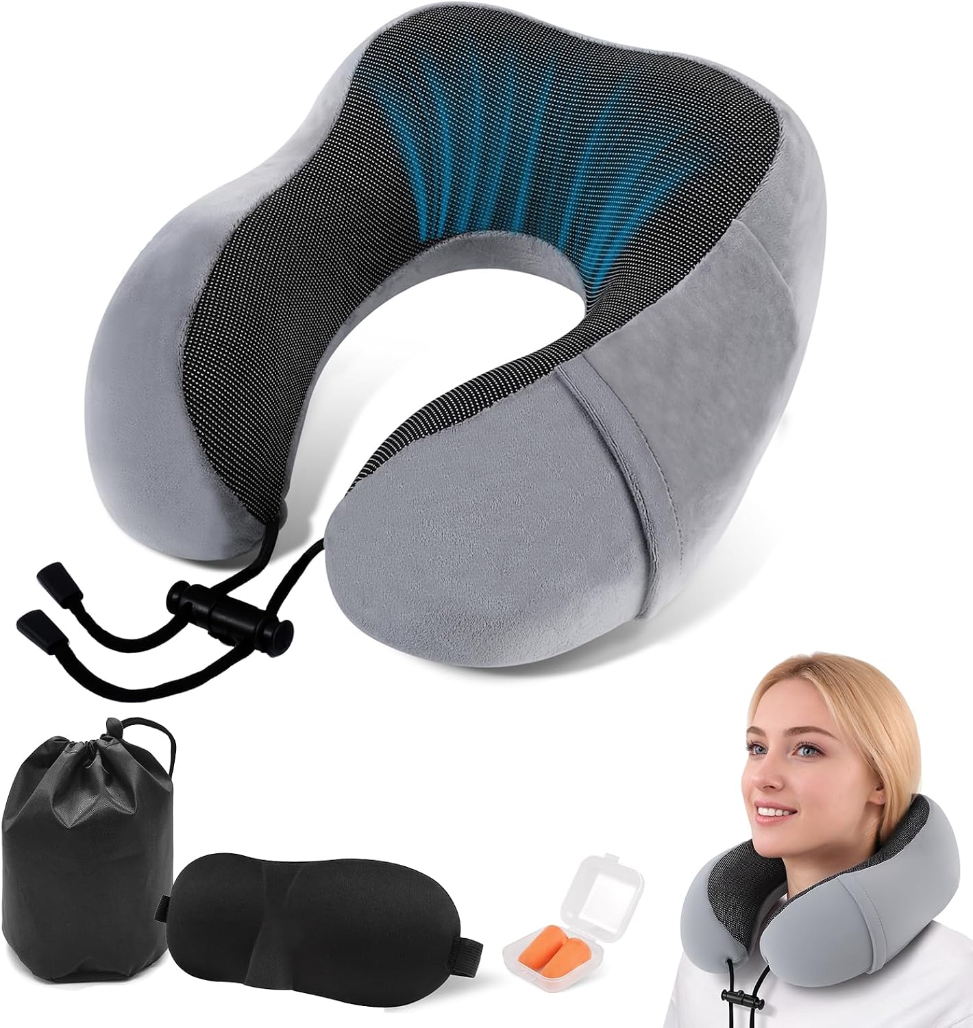 Detalle de ARTREE Almohada de Viaje Ajustable 38% compacta