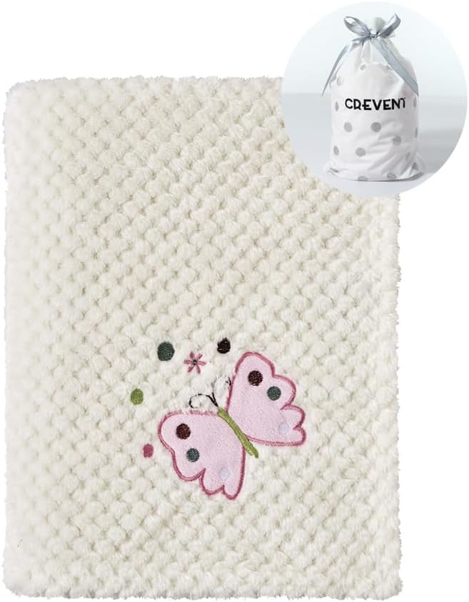 Thumbnail 1 de CREVENT Weiches Babydecken-Set: Fleece-Decke 76 × 102 cm + Schmusedecke 34 × 34 cm – Elfenbein