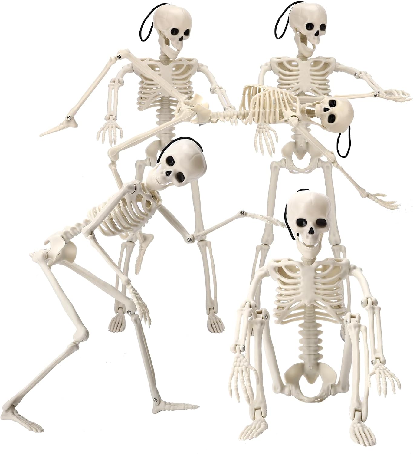 Detalle de TMFsode TMF-022 16-Inch Halloween Skeleton Decorations, 5-Piece Posable Set