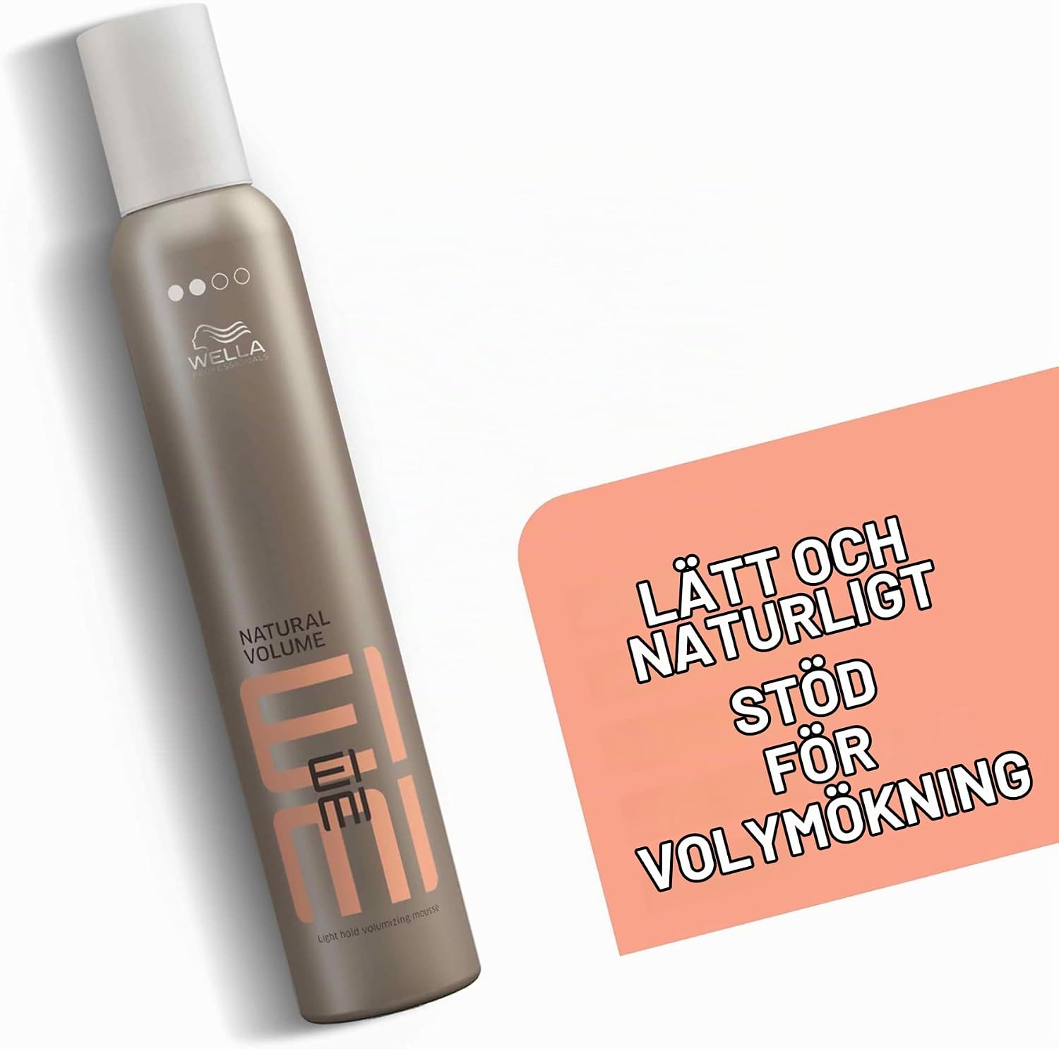 Detalle 2 de Wella EIMI Natural Volume volymmousse med flexibel stadga och värmeskydd vid föning