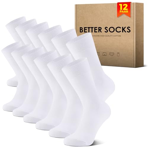 Detalle de NUOZA 12 Paar Herrensocken, weiß, Größe 39–42, 81 % Baumwolle