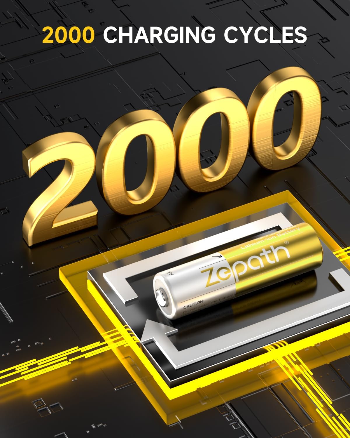Detalle de Zepath 4 x AA 3600mWh rechargeable batteries