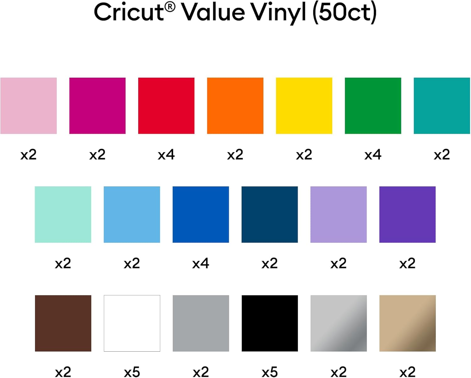 Thumbnail 1 de Cricut Vinyle adhésif permanent, 50 feuilles de 30,5 cm ⚙️