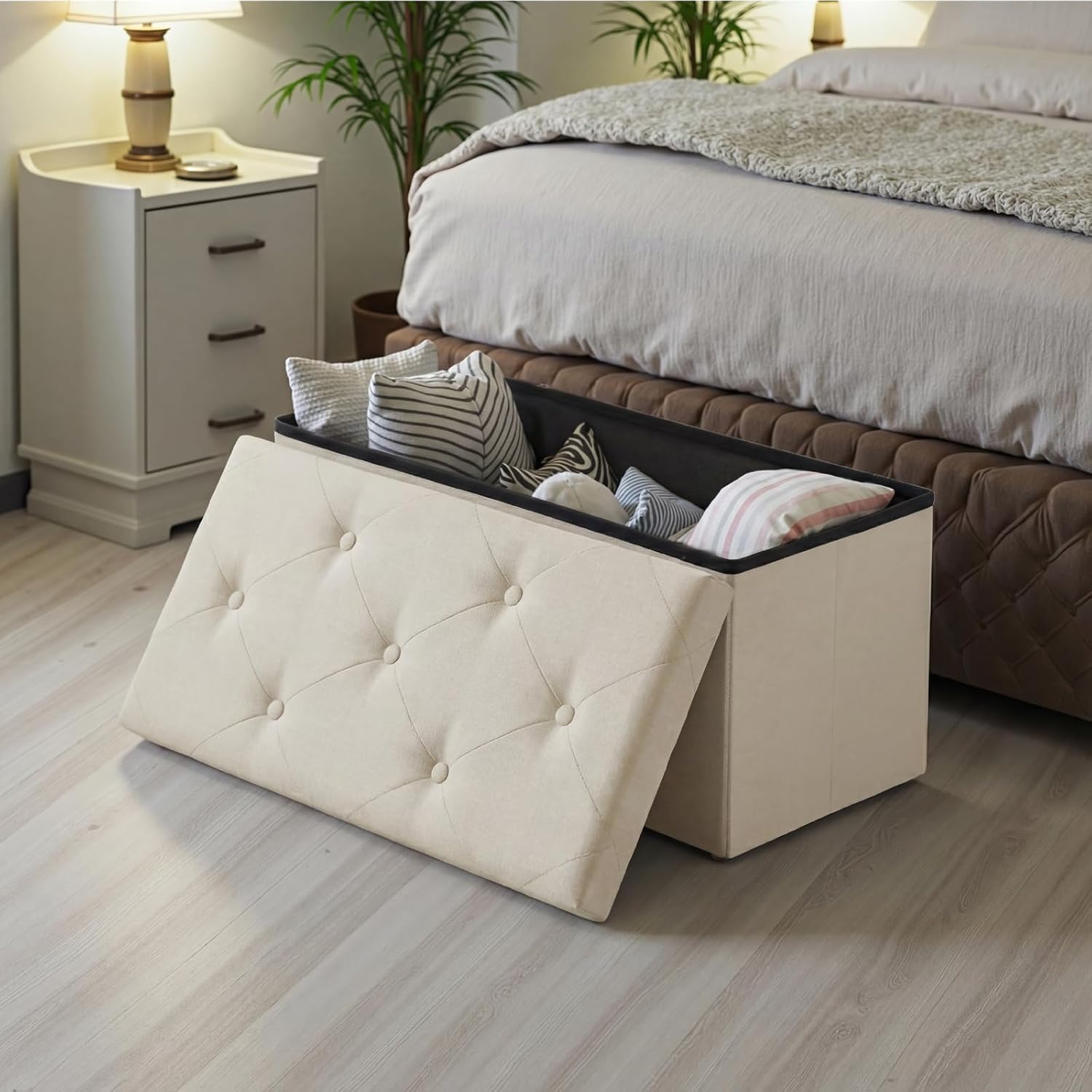 Thumbnail 6 de Sweetcrispy Storage Ottoman Bench, 43-Inch