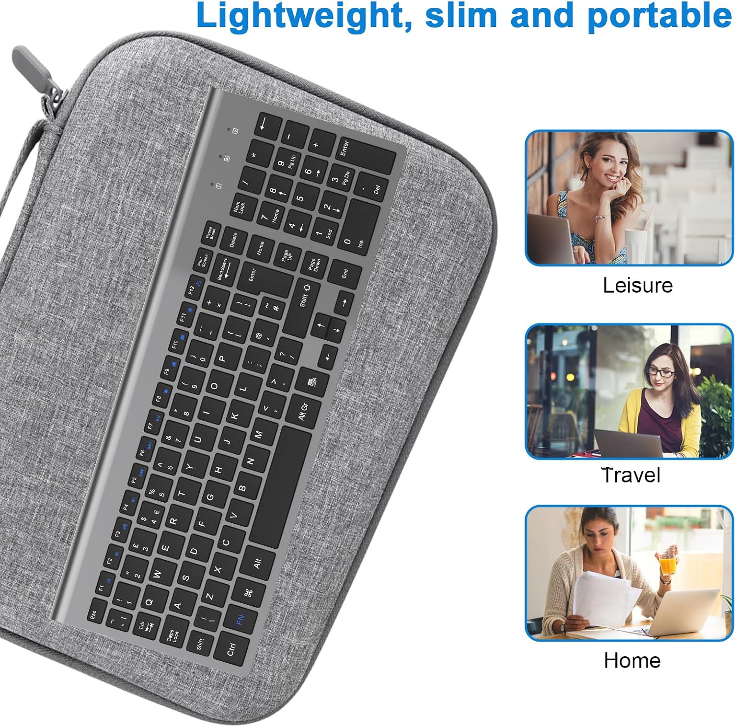 Thumbnail 6 de Cimetech Wireless Keyboard (2.4G) with Numeric Keypad – silent ergonomic USB keyboard for Windows PCs and laptops