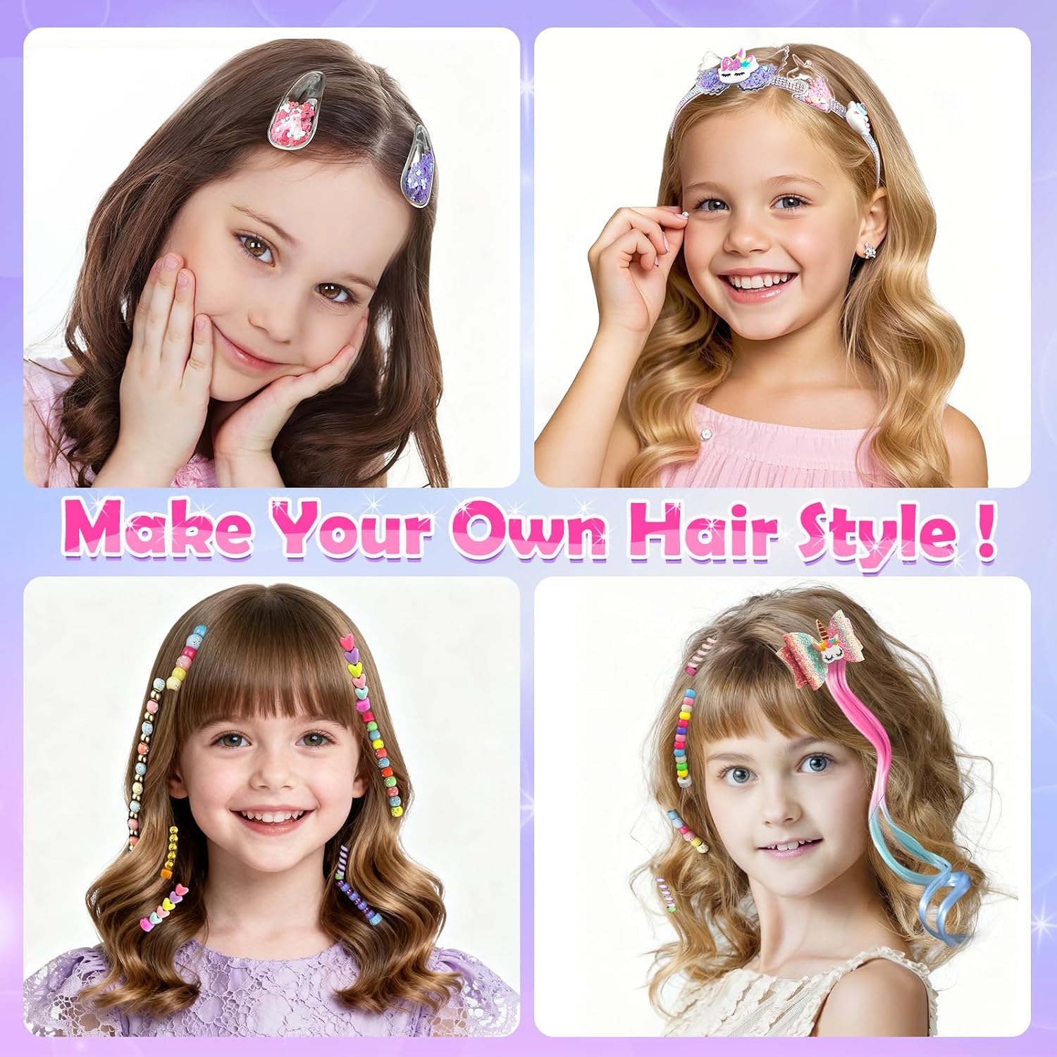 Thumbnail 6 de Hzitcigm Regali Bambine 5–12 Anni: Kit intrecci capelli con accessori unicorno e perline