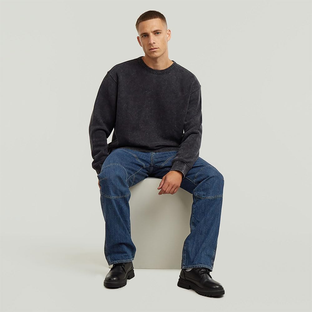 Detalle 2 de G-STAR Washed R Sw Felpa Uomo: comfort e stile everyday