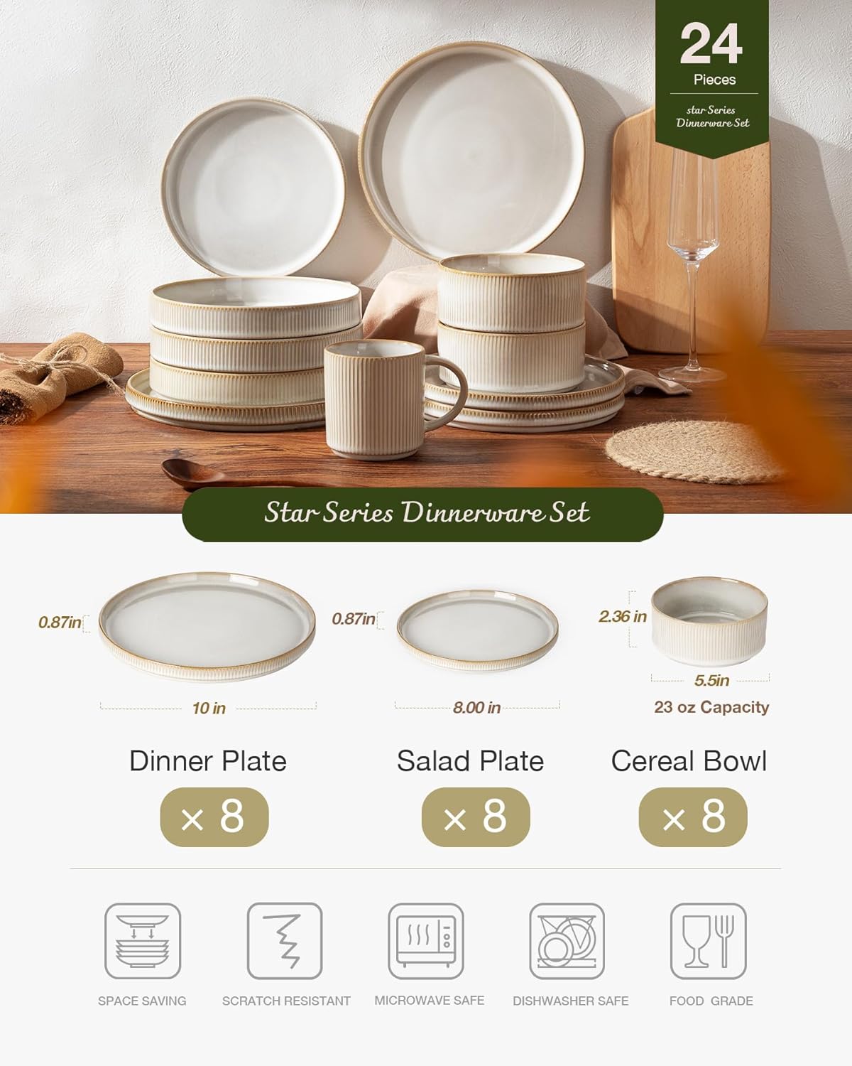 Thumbnail 2 de famiware Star 24-Piece Stoneware Set