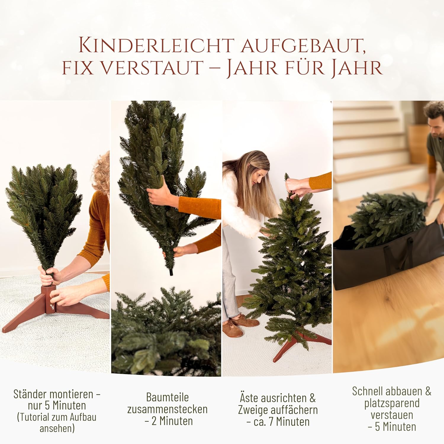 Thumbnail 4 de PURE LIVING Premium Weihnachtsbaum 120 cm 🎄